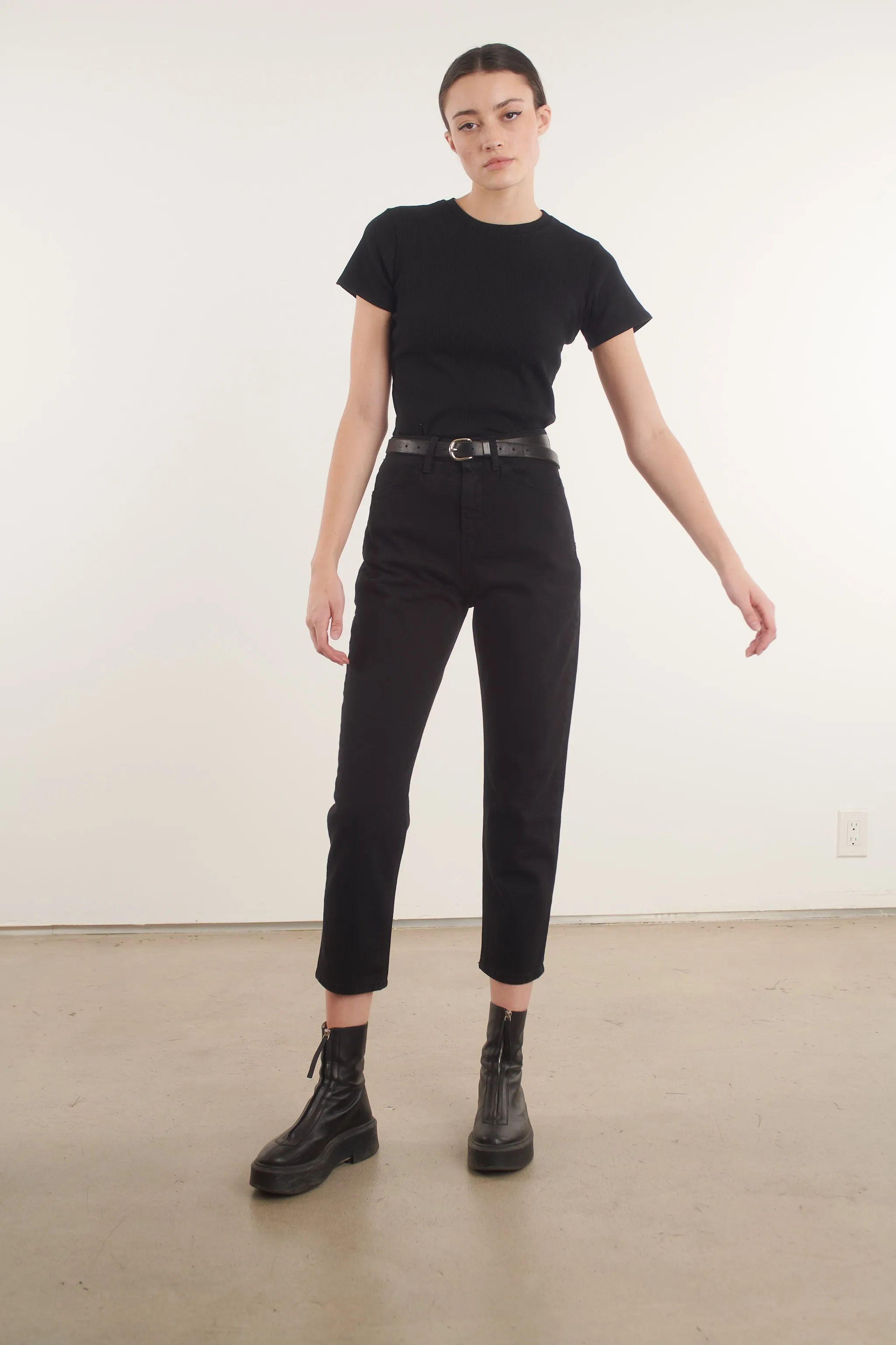 Stevie Black Tapered Straight Leg Denim sold by SPRWMN product image thumbnail 5
