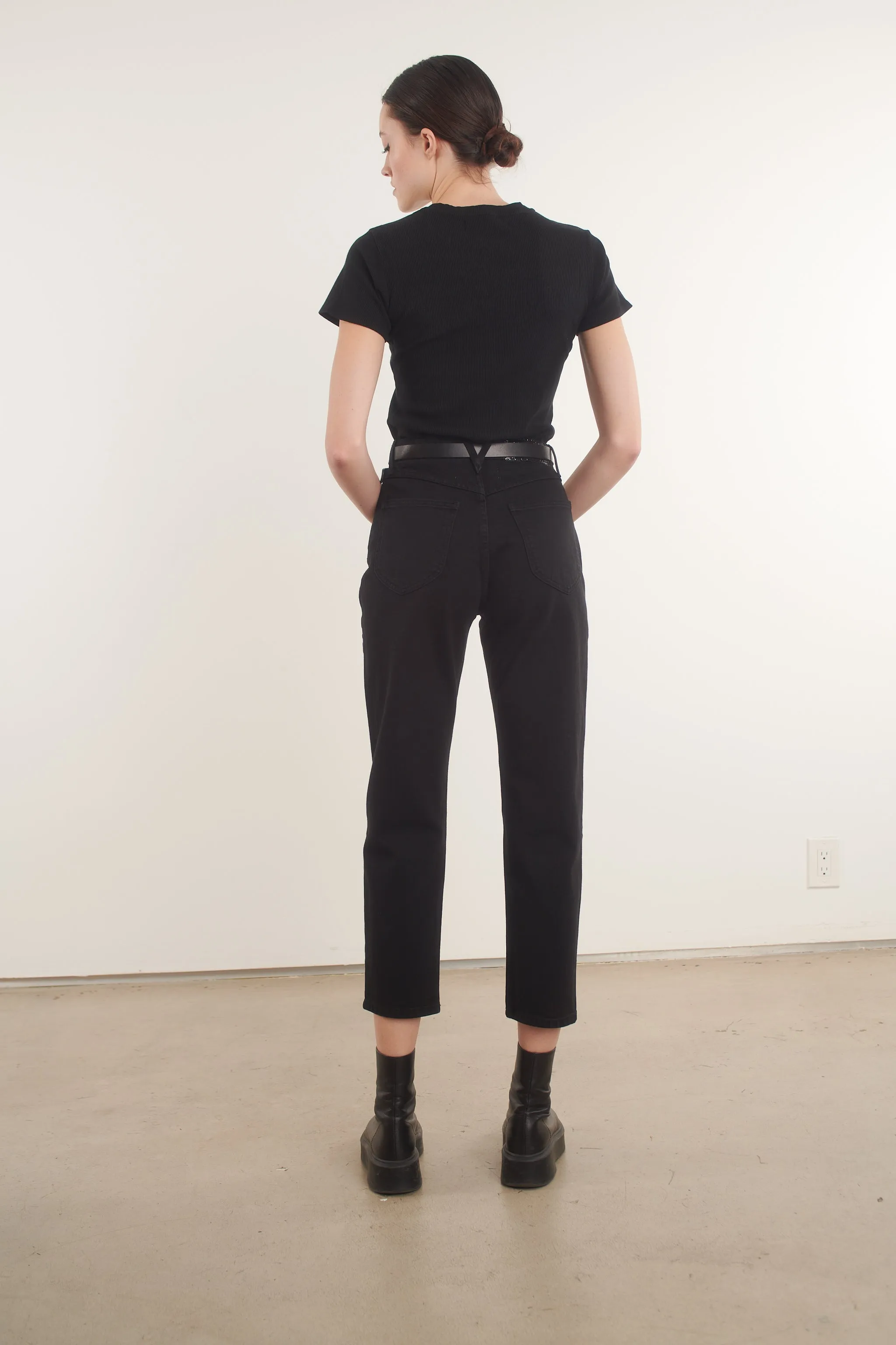 Stevie Black Tapered Straight Leg Denim sold by SPRWMN product image thumbnail 2