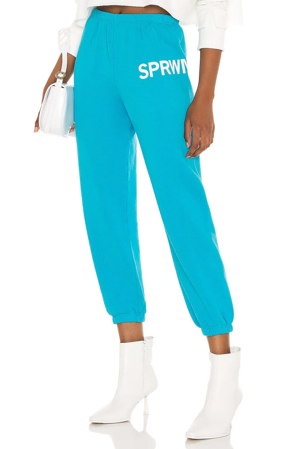 Turquoise Cotton Big Logo Sweatpants sold by SPRWMN