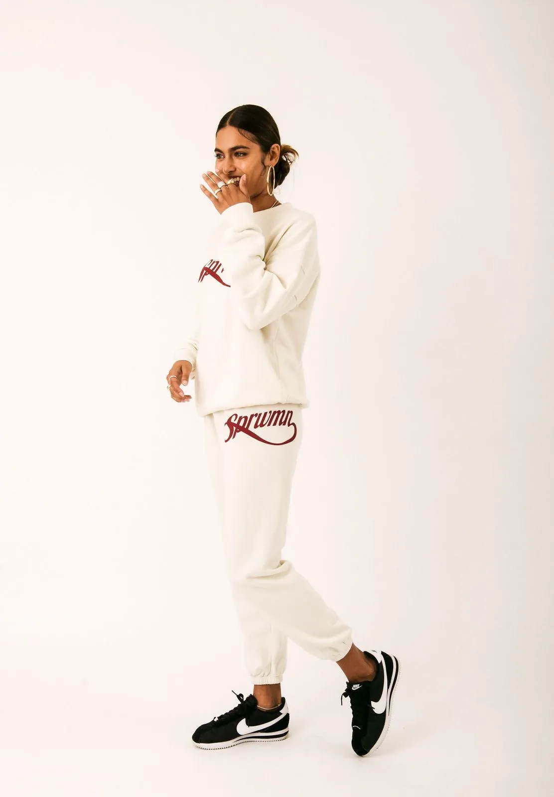 Off White Cotton Logo Script Sweatpants sold by SPRWMN product image thumbnail 2