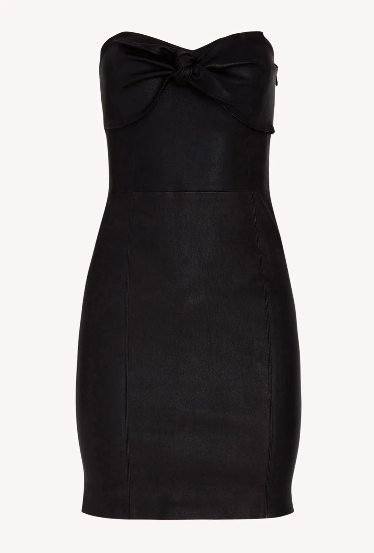 Black Leather Front Tie Dress sold by SPRWMN product image thumbnail 4
