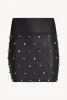Rhinestone Studded Leather Mini Skirt sold by SPRWMN