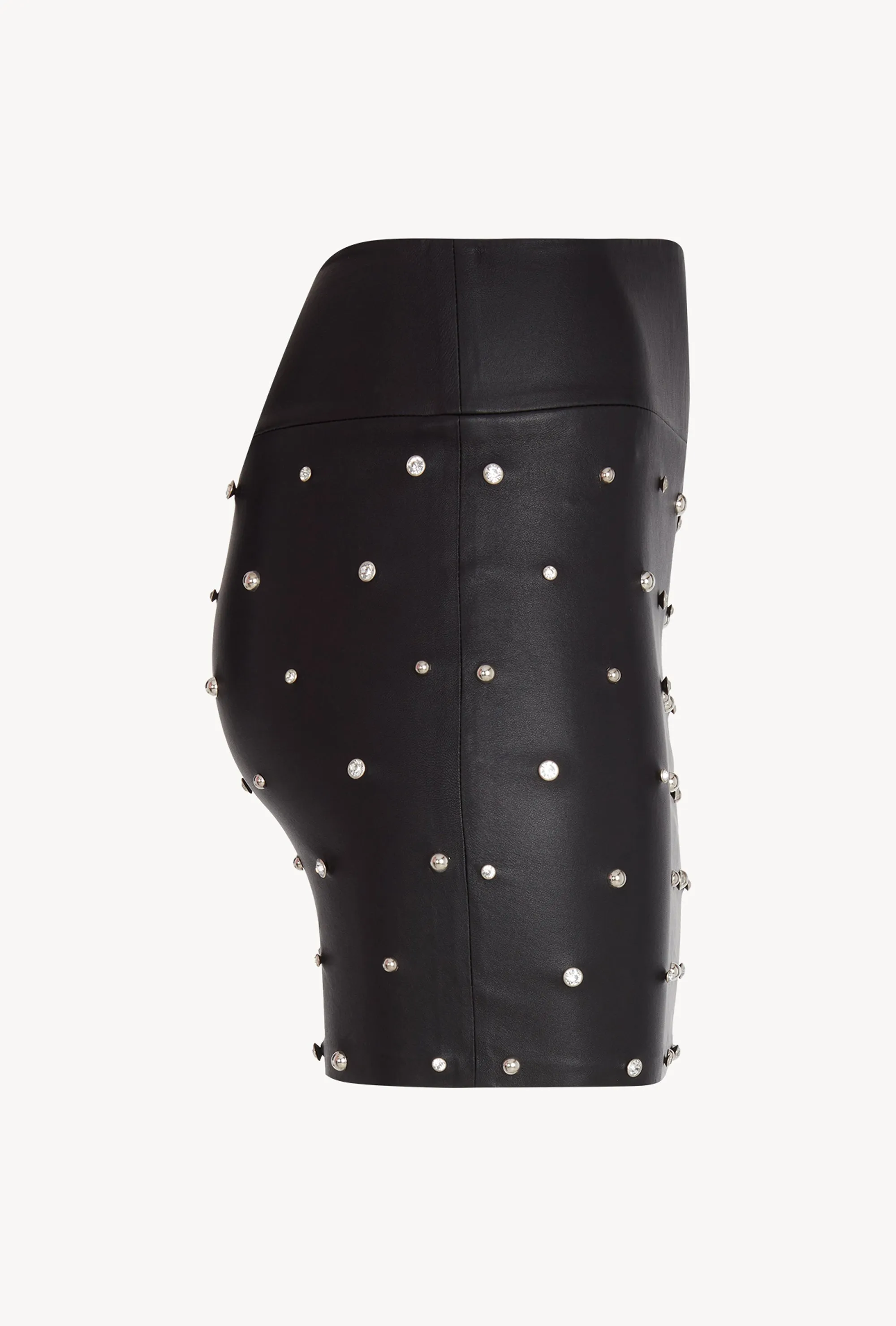 Rhinestone Studded Leather Mini Skirt sold by SPRWMN product image thumbnail 2