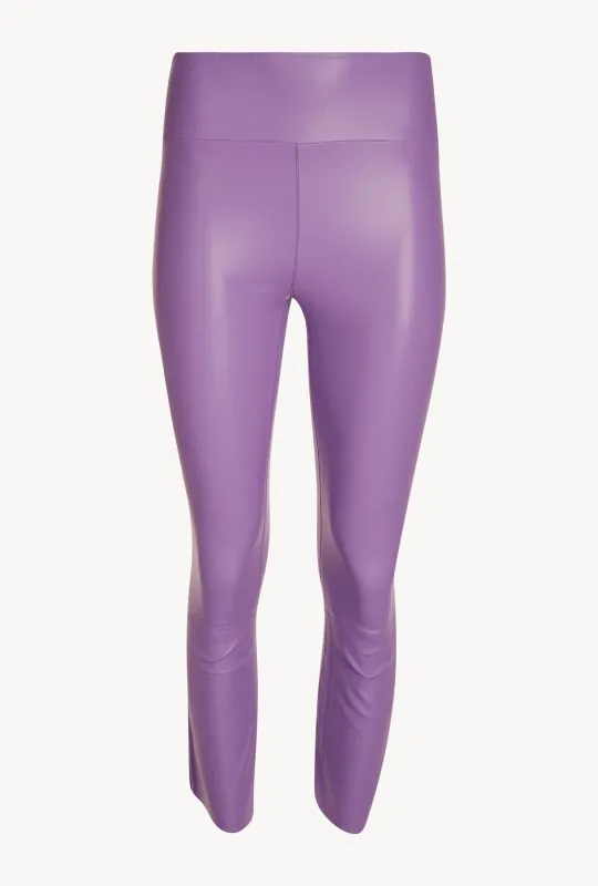 Lilac Leather Crop Flare Legging made by SPRWMN
