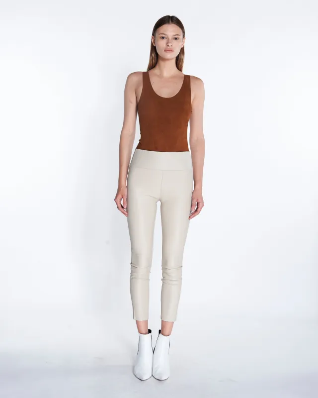 Nude Crop Leather Legging sold by SPRWMN