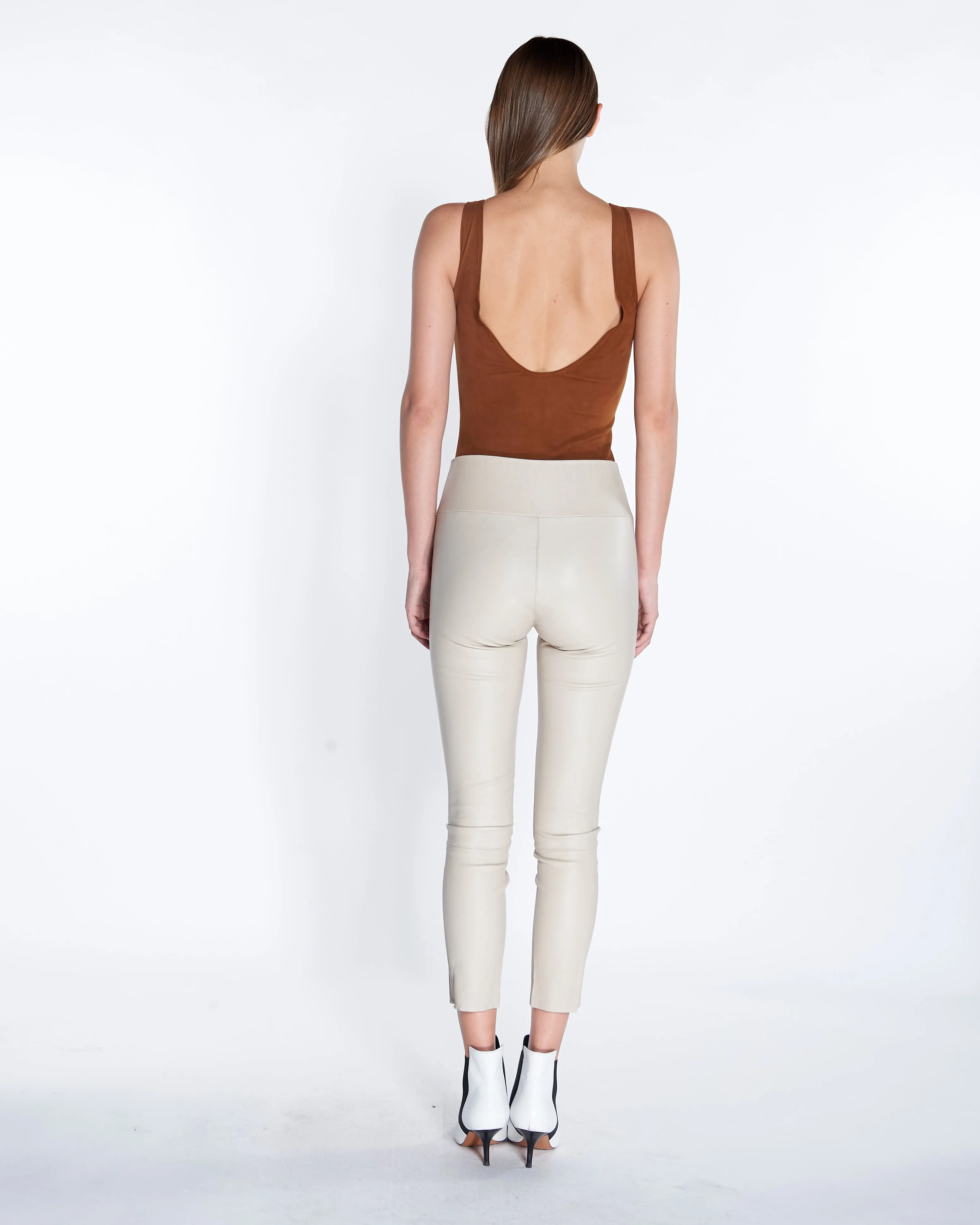 Nude Crop Leather Legging sold by SPRWMN product image thumbnail 2
