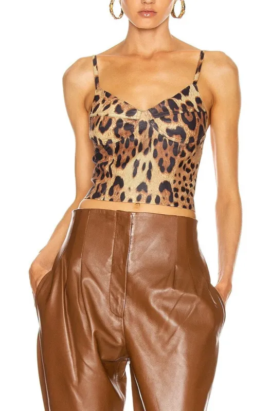 Leopard Leather Bustier made by SPRWMN