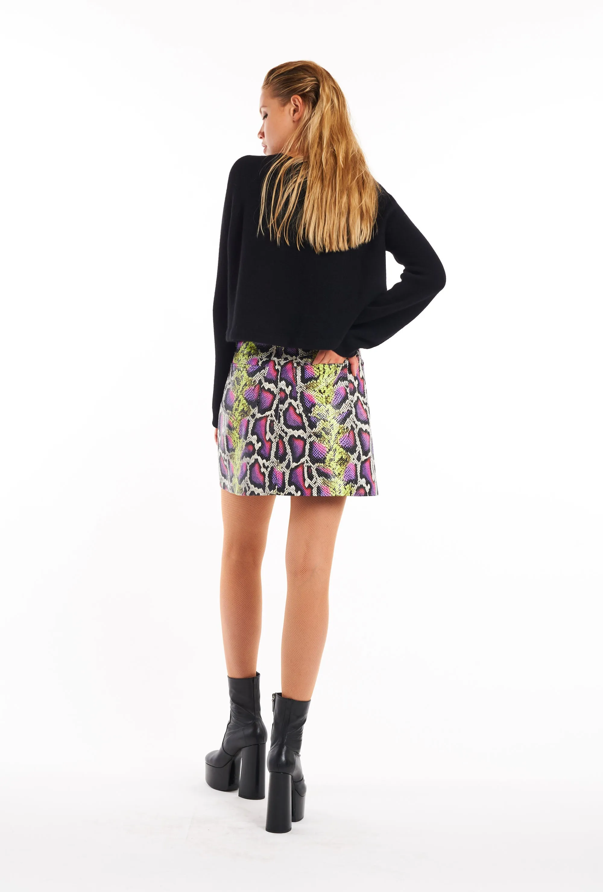 5 PKT A-Line Skirt Fuschia Snake sold by SPRWMN product image thumbnail 3