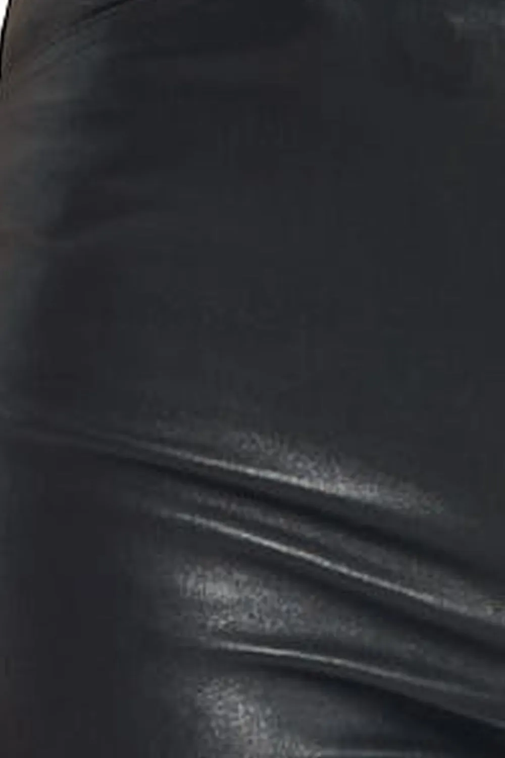 Black Leather One Shoulder Shirred Dress sold by SPRWMN product image thumbnail 5