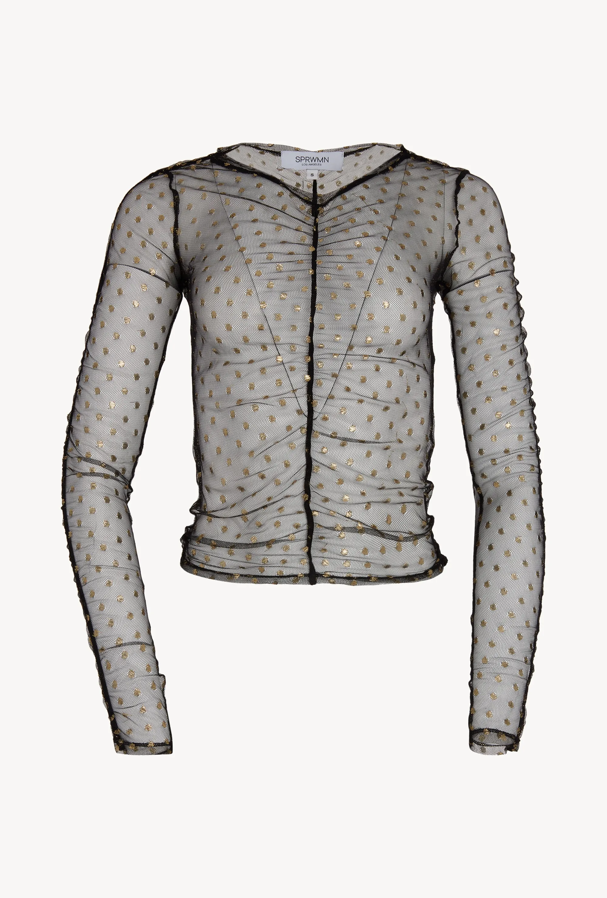 Black/Gold Mesh Polka Dot Top sold by SPRWMN product image thumbnail 3