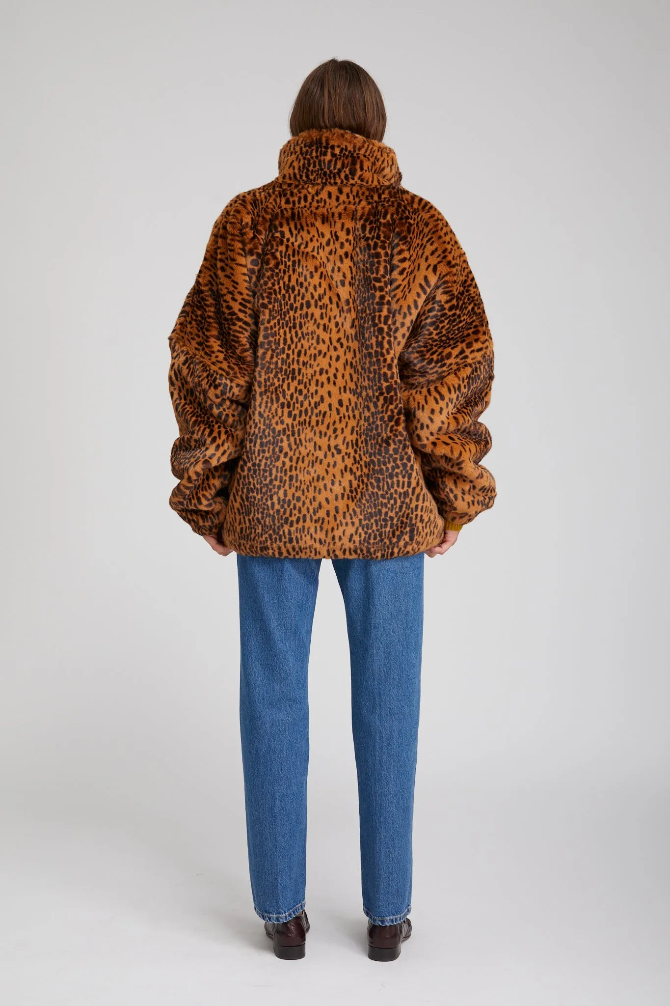 Toffee Leopard Faux Fur Oversized Jacket sold by SPRWMN product image thumbnail 4