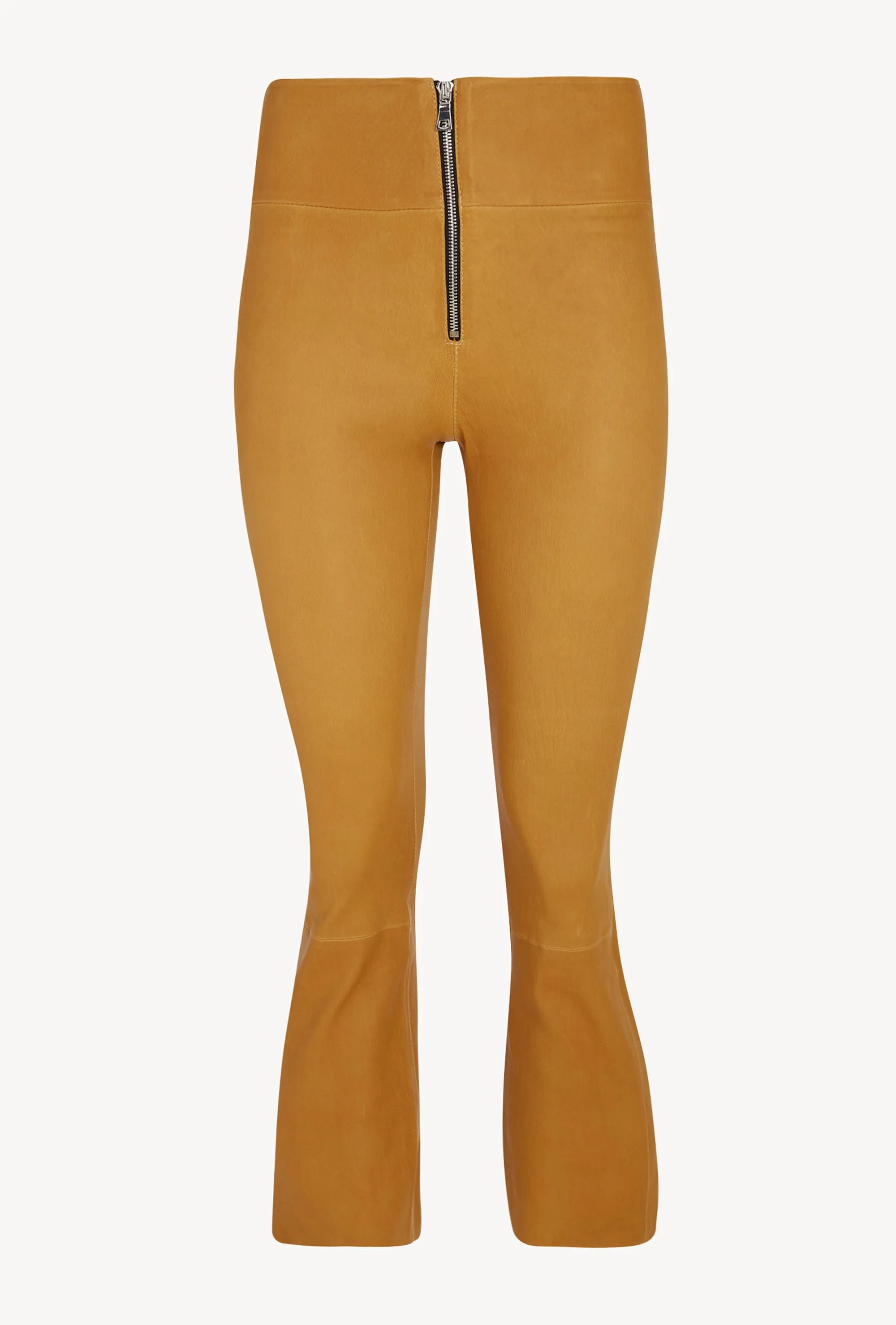 Saffron Leather Crop Flare Pants with Zipper sold by SPRWMN product image thumbnail 2