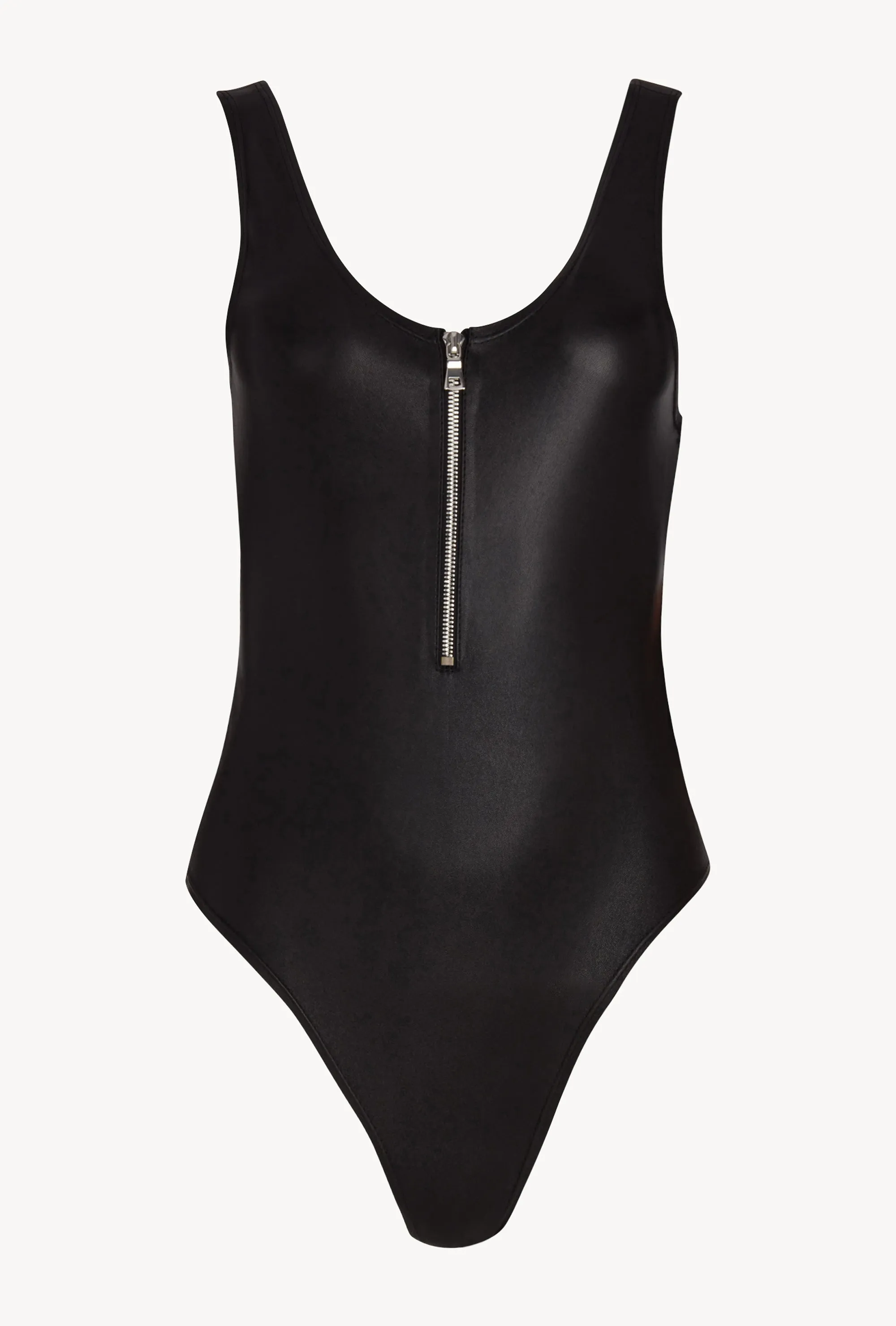 Black Leather Bodysuit with Zipper sold by SPRWMN product image thumbnail 3