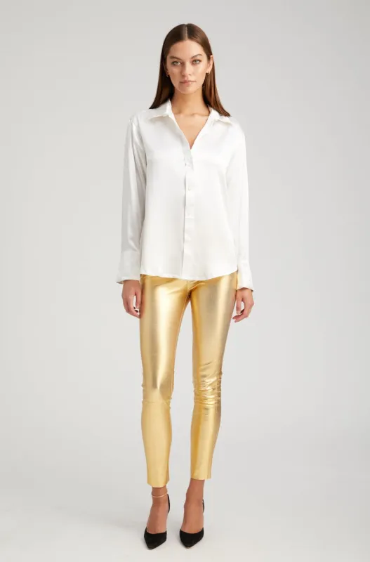 Metallic Gold Leather Ankle sold by SPRWMN