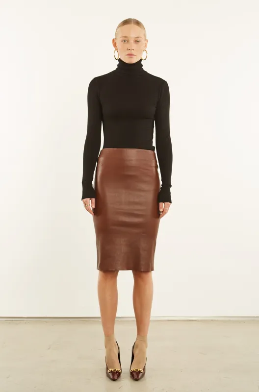 Whiskey Leather Pencil Skirt sold by SPRWMN