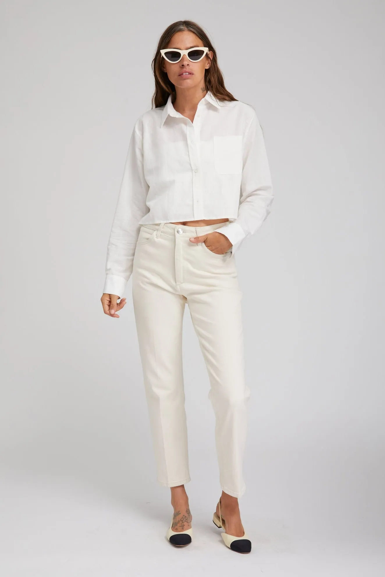 Earhart Cropped Straight Leg Denim PR sold by SPRWMN