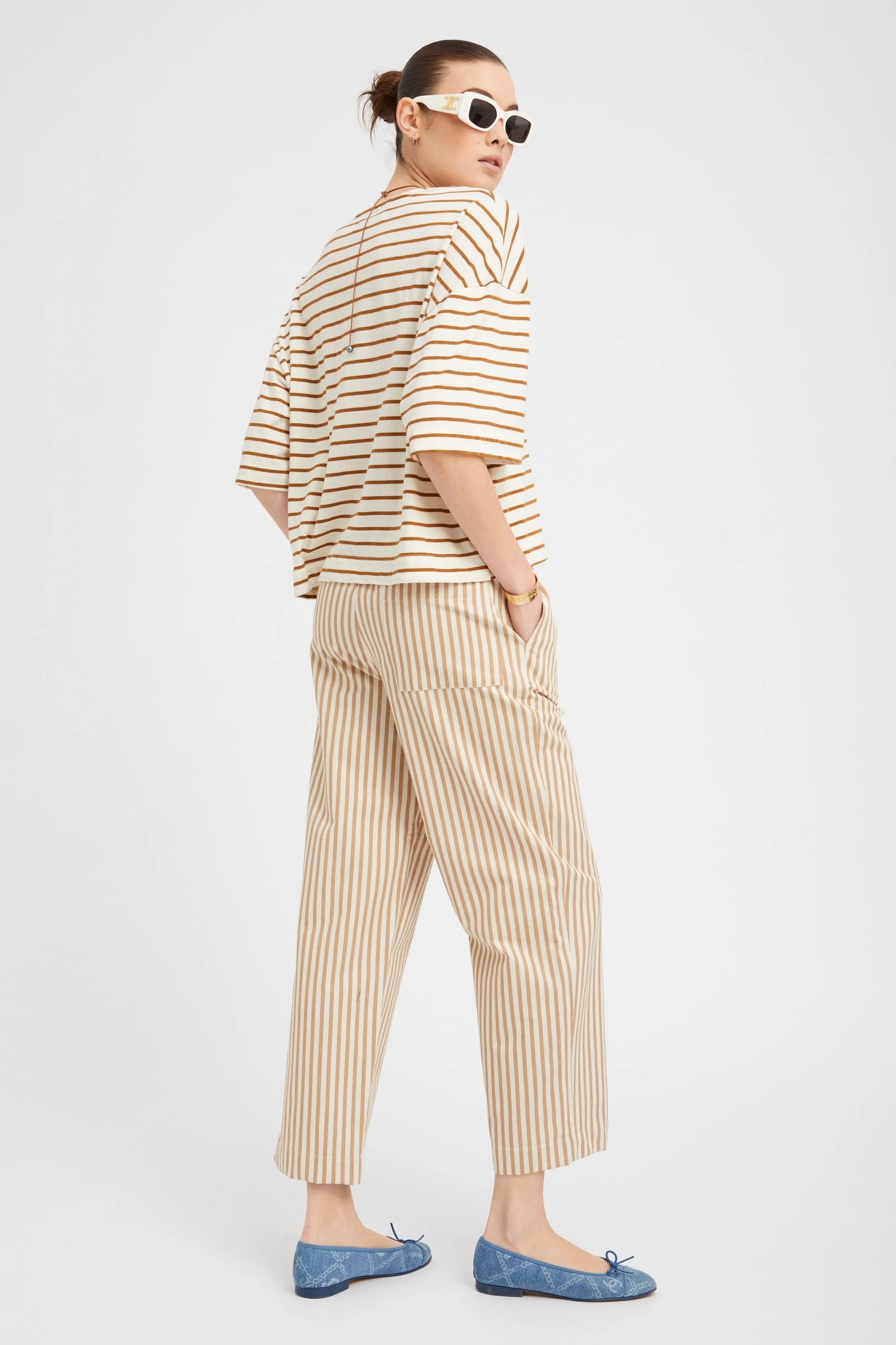 Camel Stripe Linen Amalfi Pants PR sold by SPRWMN product image thumbnail 4