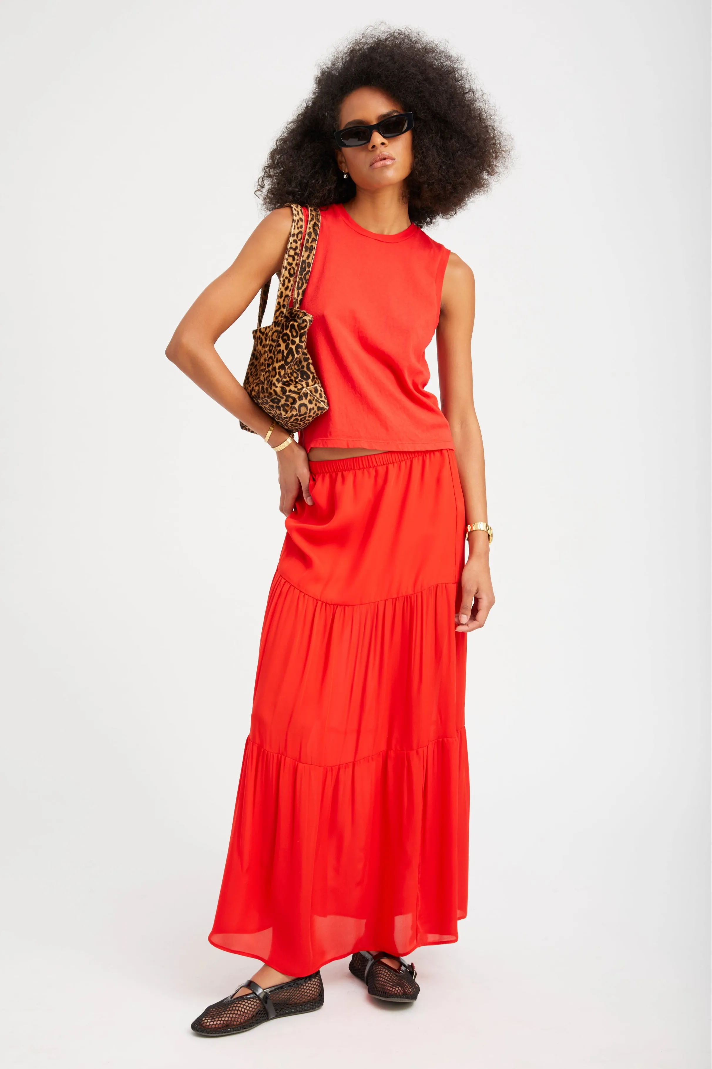 Silk Tiered Maxi Skirt sold by SPRWMN product image thumbnail 5