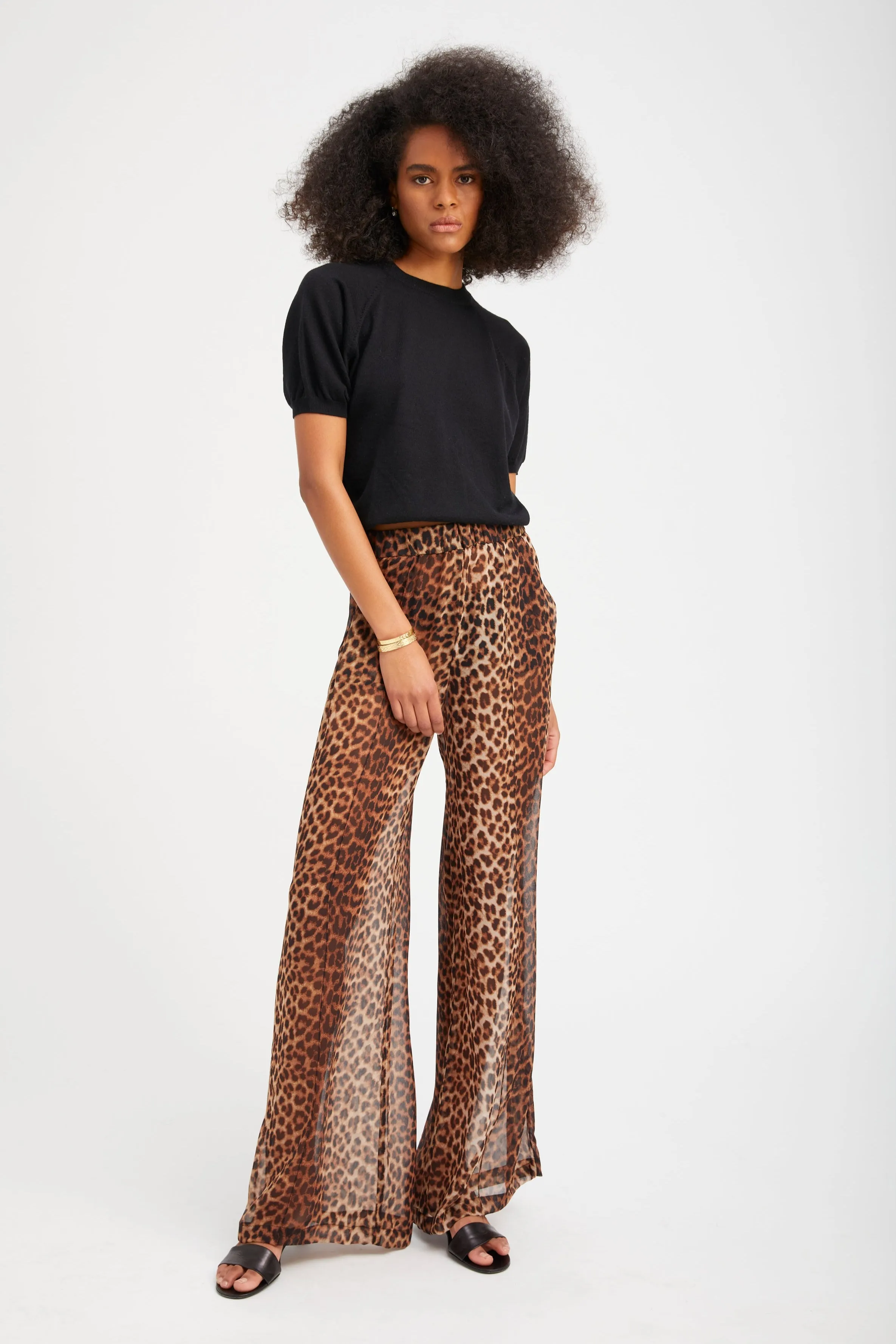Jaguar Silk Wide Leg Pintuck Trousers sold by SPRWMN product image thumbnail 3