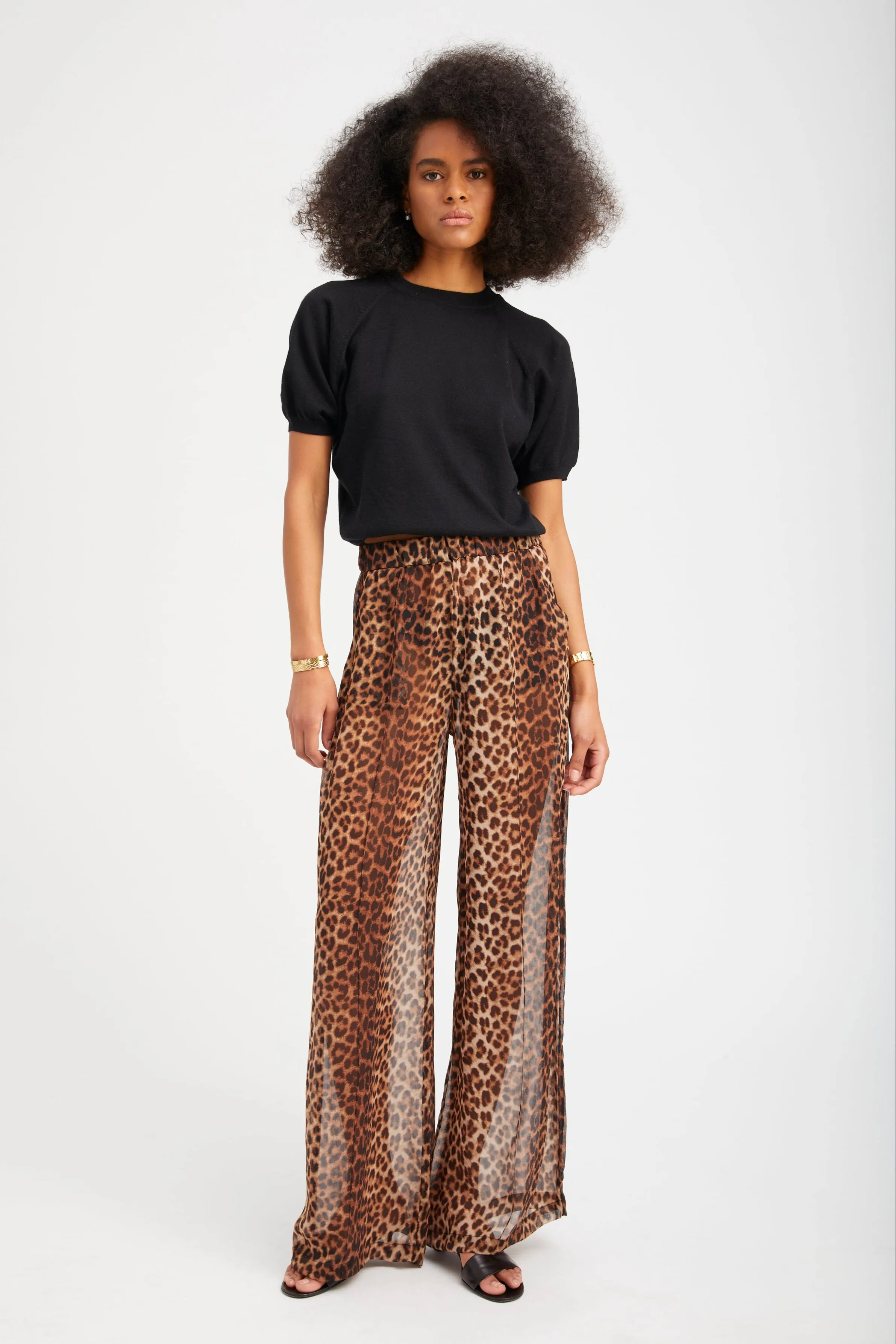 Jaguar Silk Wide Leg Pintuck Trousers sold by SPRWMN product image thumbnail 4