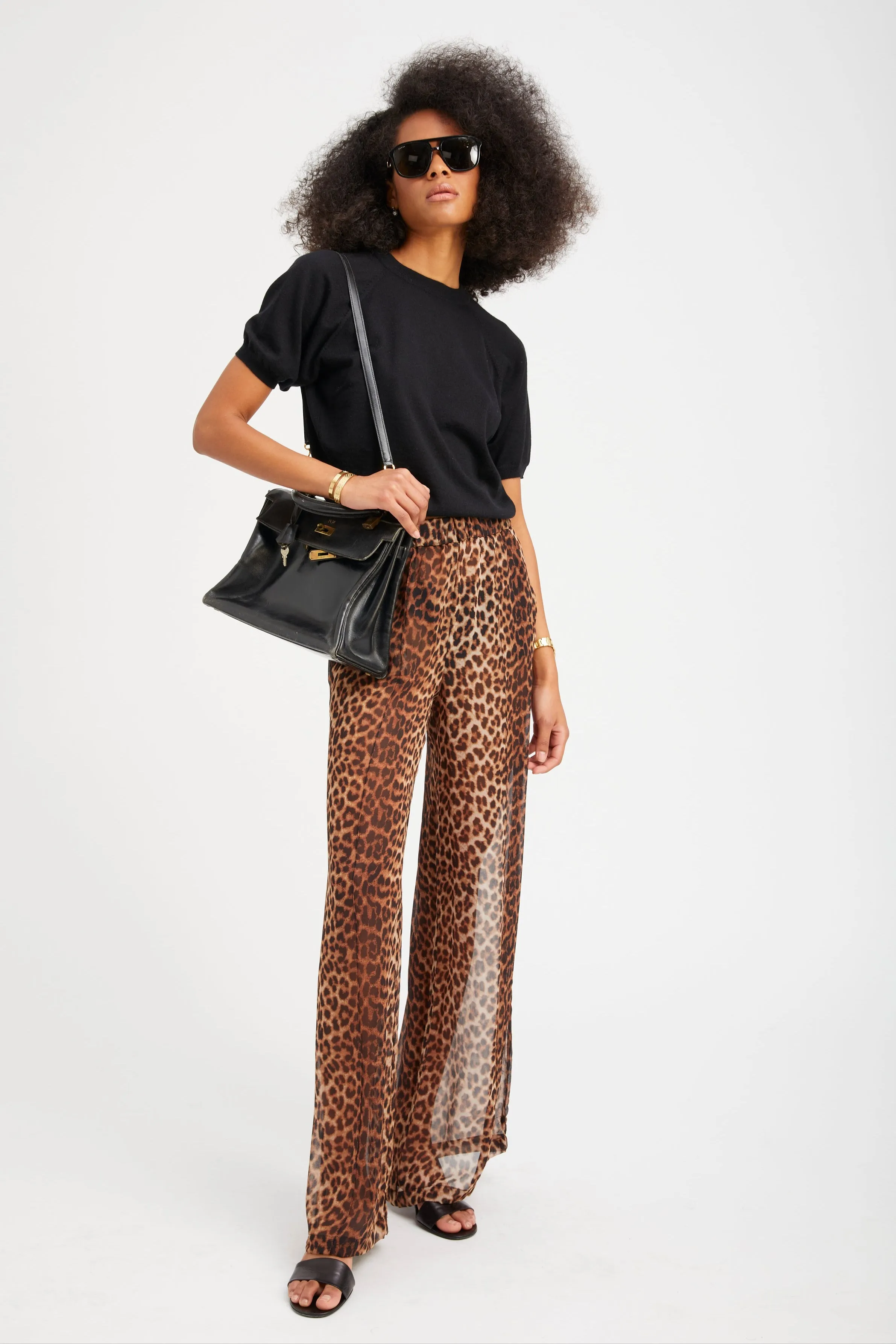 Jaguar Silk Wide Leg Pintuck Trousers sold by SPRWMN product image thumbnail 5
