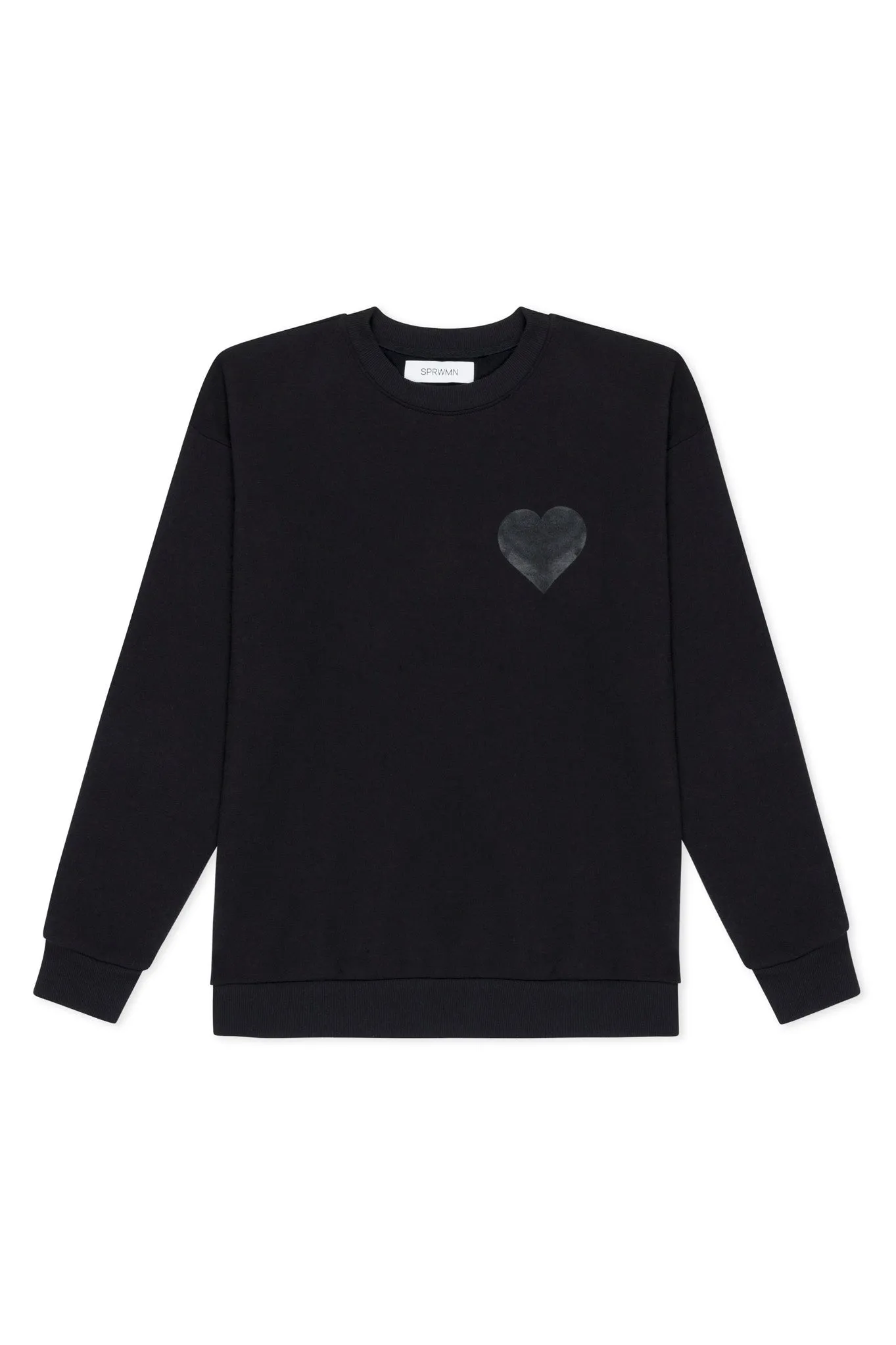 Glossy Black Heart Sweatshirt sold by SPRWMN