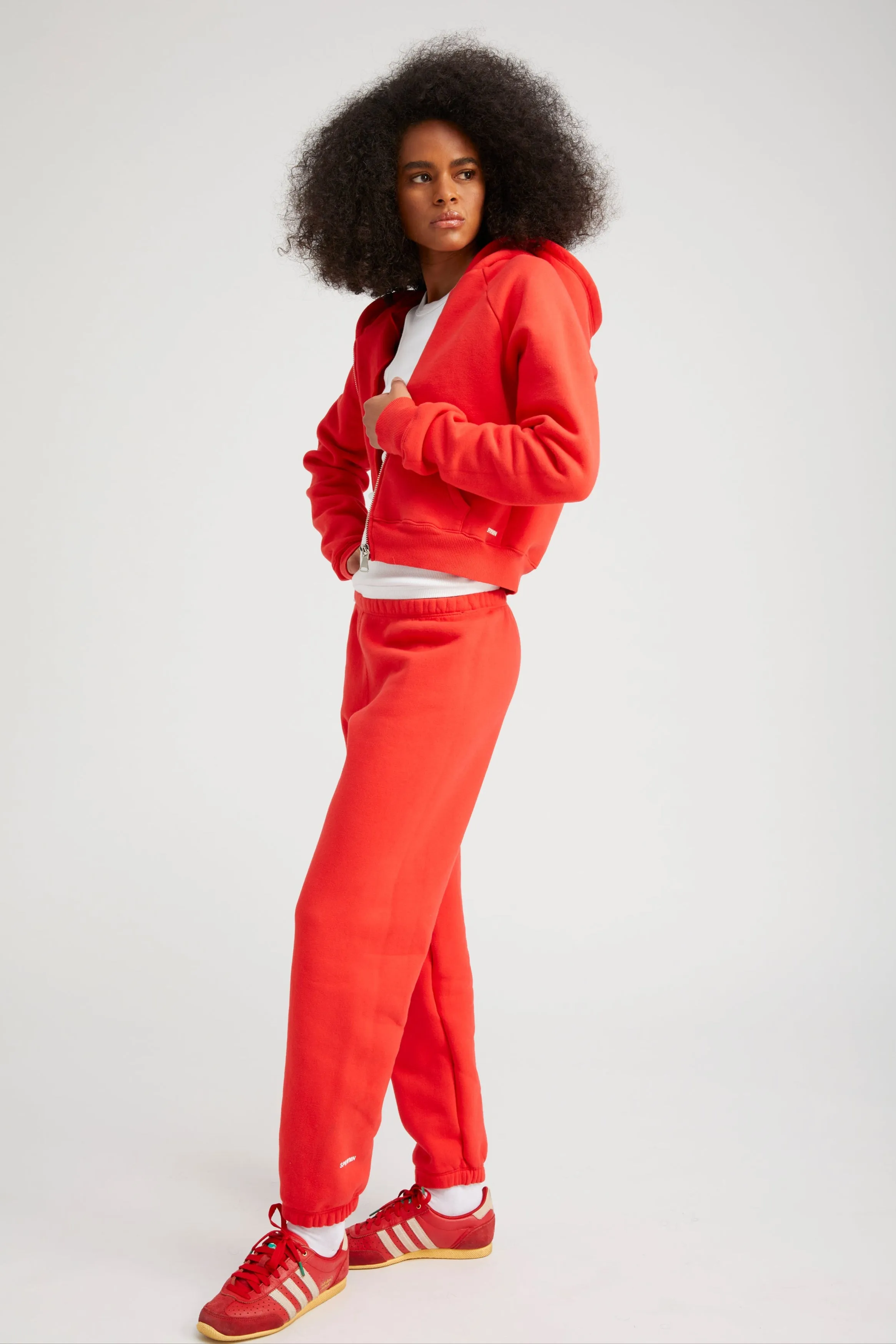 Red Cotton Mini Logo Sweatpants & Zip Up Set PR sold by SPRWMN product image thumbnail 4