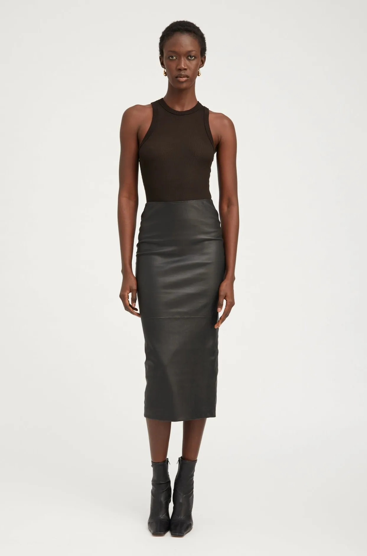 Black Leather Tube Skirt PR sold by SPRWMN product image thumbnail 2