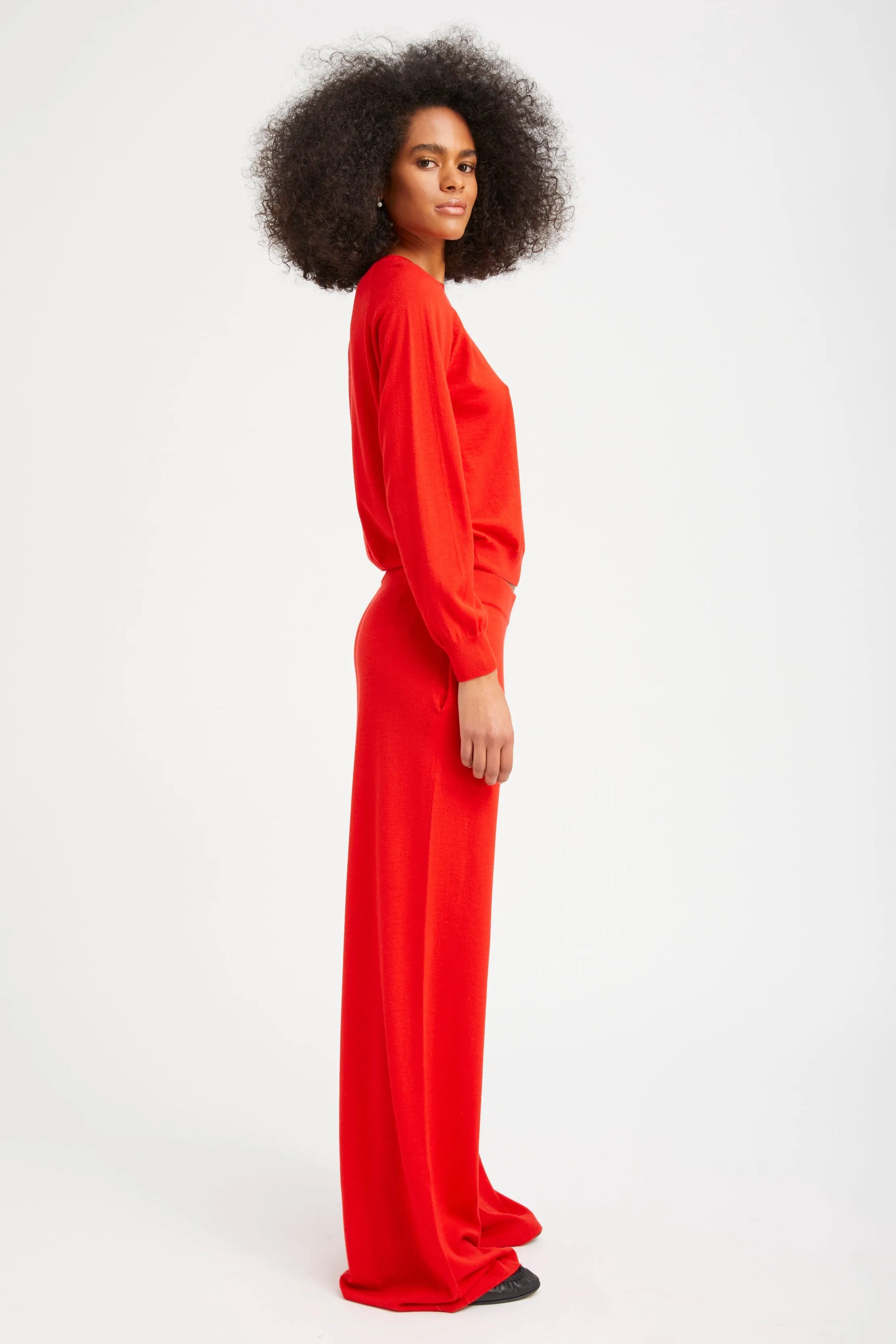Red Cashmere Wide Leg Pants sold by SPRWMN product image thumbnail 3