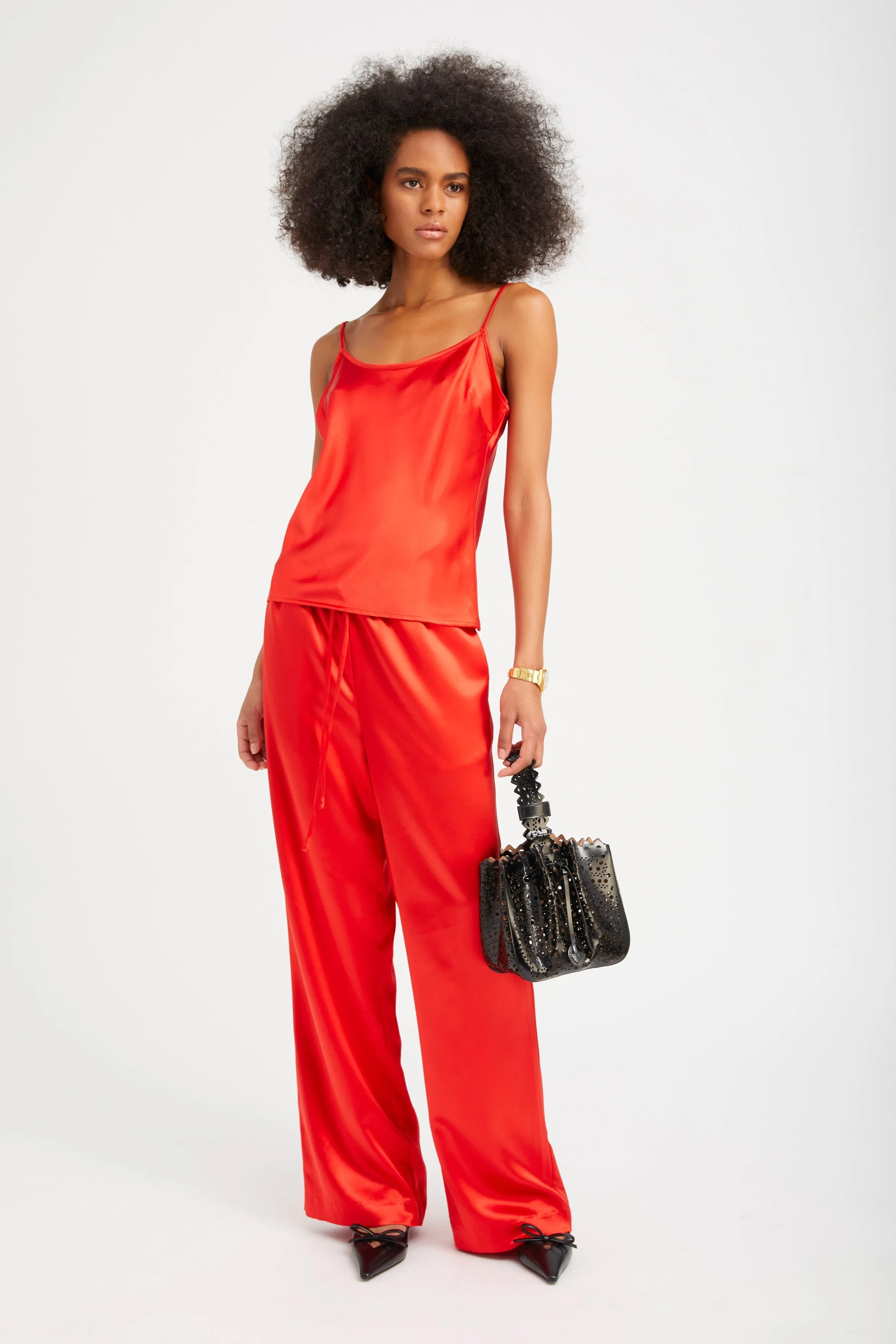 Red Silk Spaghetti Strap Cami sold by SPRWMN product image thumbnail 3