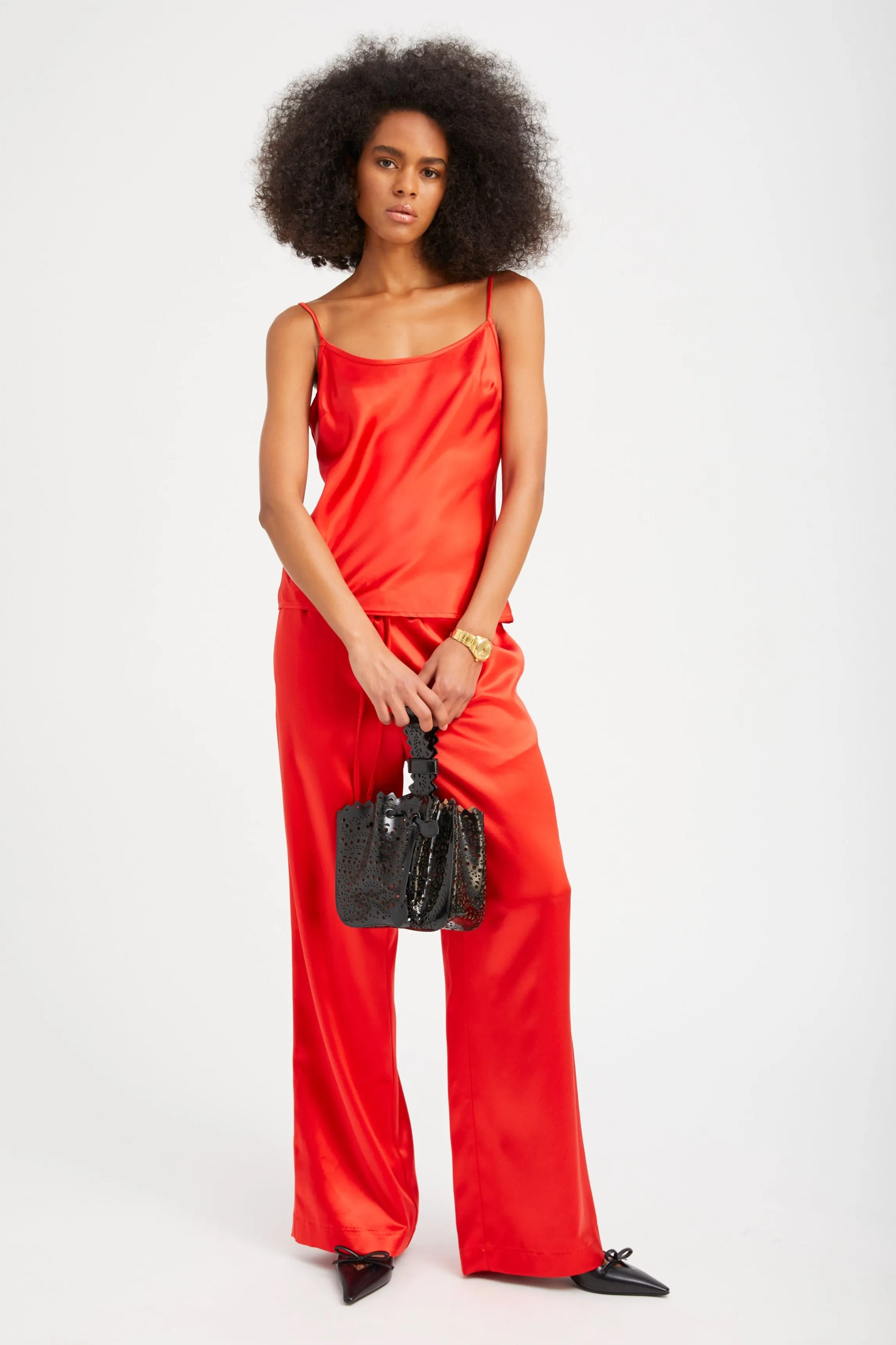 Red Silk Spaghetti Strap Cami sold by SPRWMN product image thumbnail 2