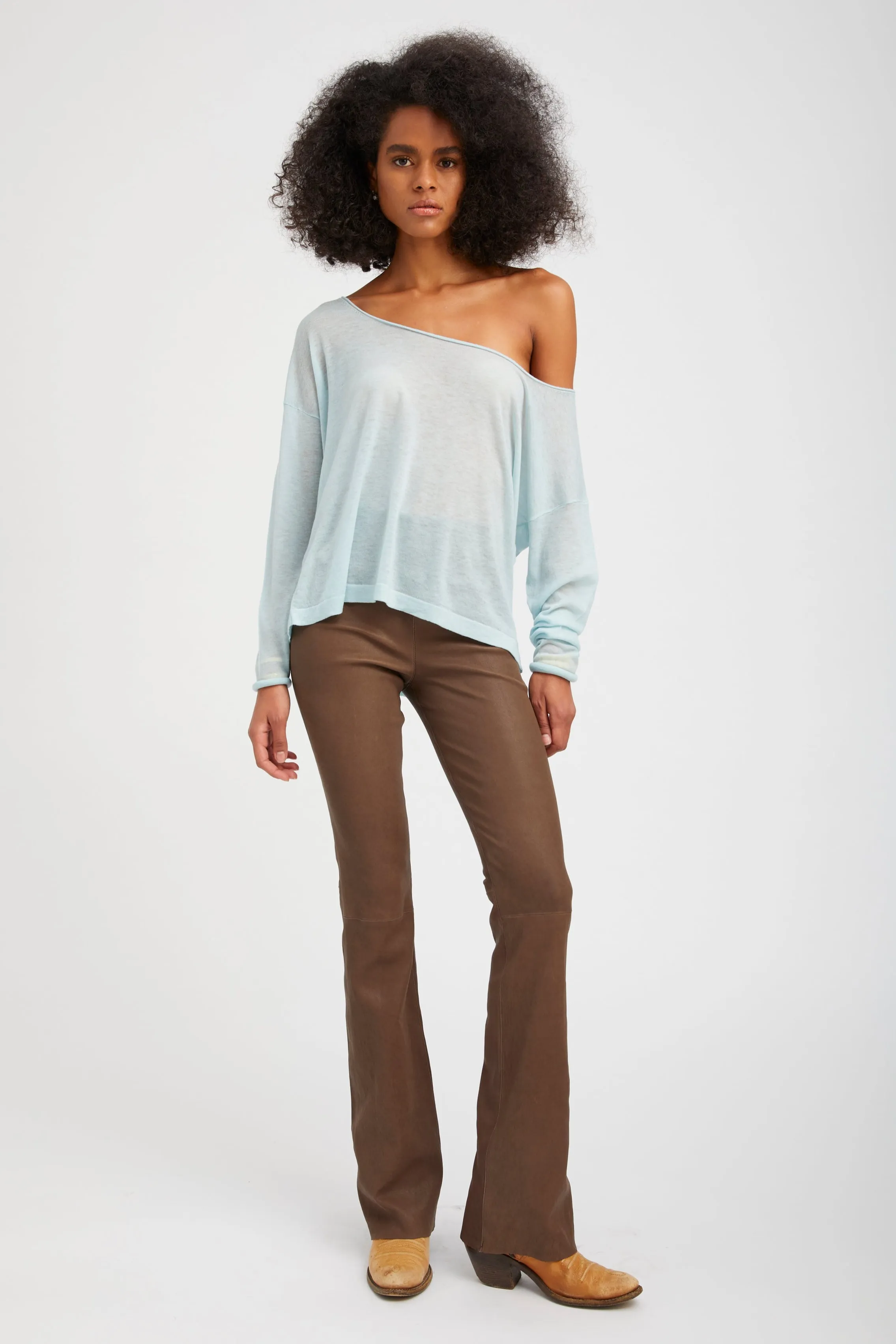 Truffle Leather Micro Flare PR sold by SPRWMN