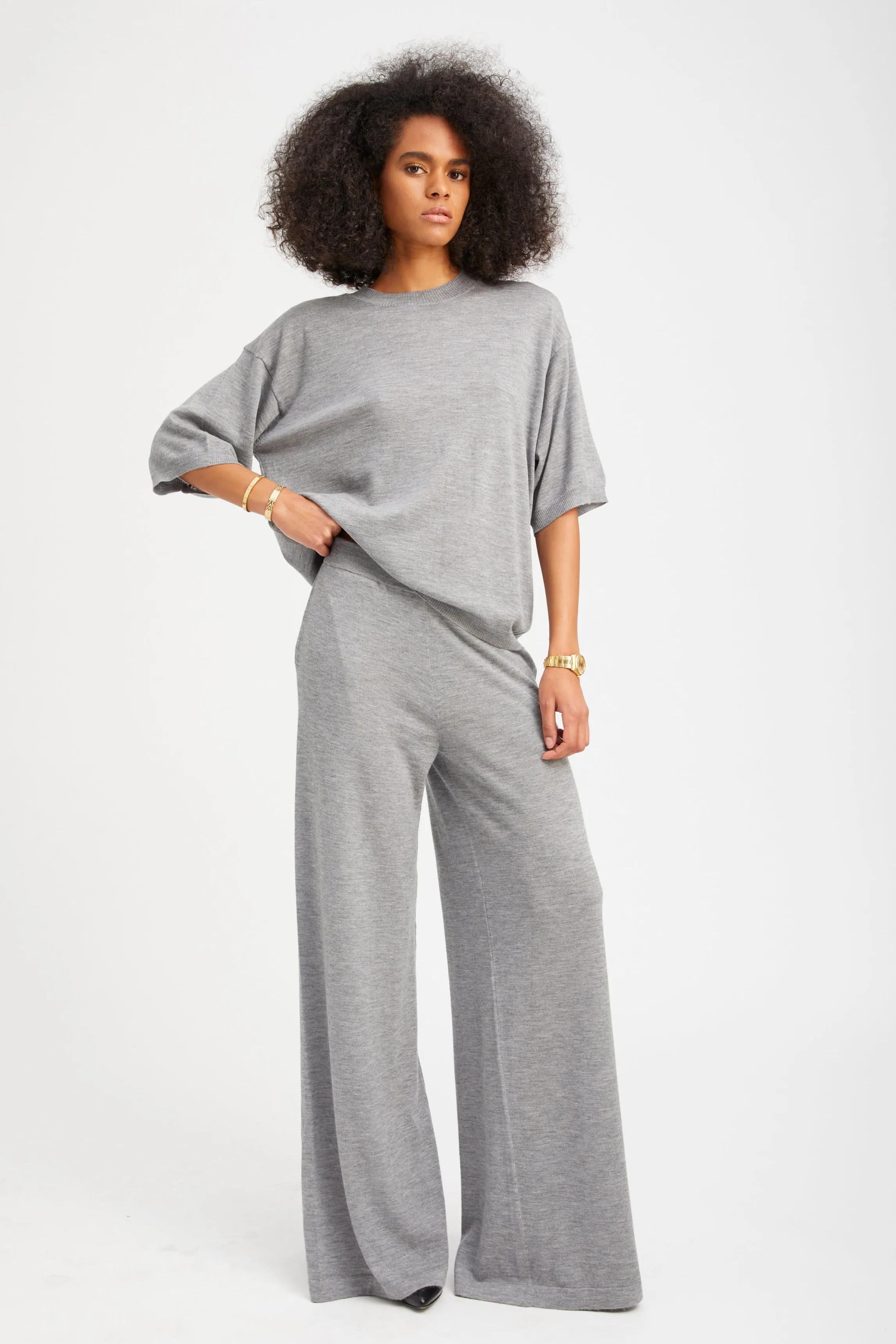 Grey Cashmere Boxy Tee sold by SPRWMN product image thumbnail 2