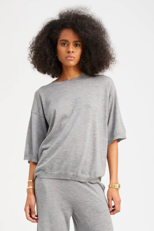 Grey Cashmere Boxy Tee sold by SPRWMN