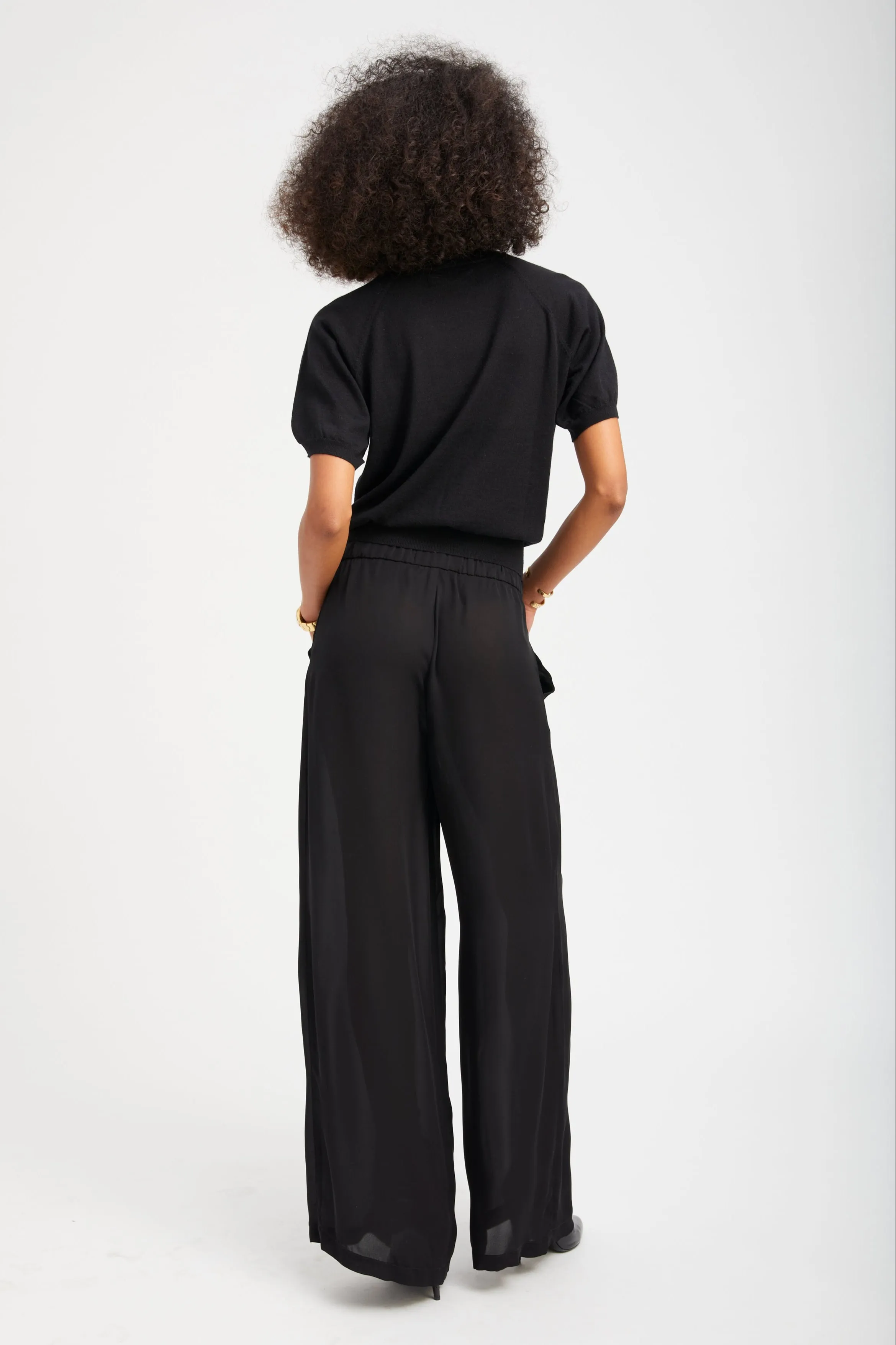 Black Cashmere Short Sleeve Raglan Sweater sold by SPRWMN product image thumbnail 5