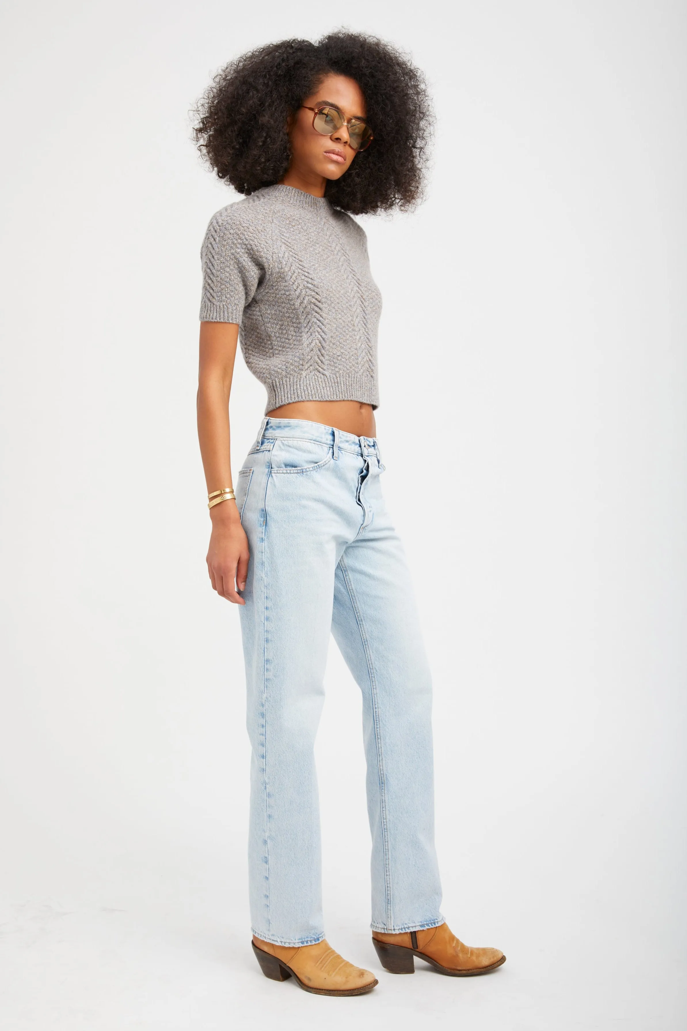 Cashmere Cable Knit Raglan Sweater sold by SPRWMN product image thumbnail 3