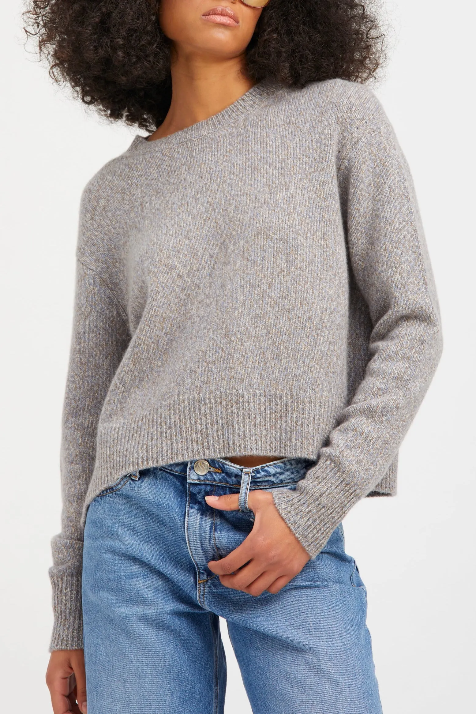 Heather Grey Cashmere Charlie Sweater sold by SPRWMN product image thumbnail 2