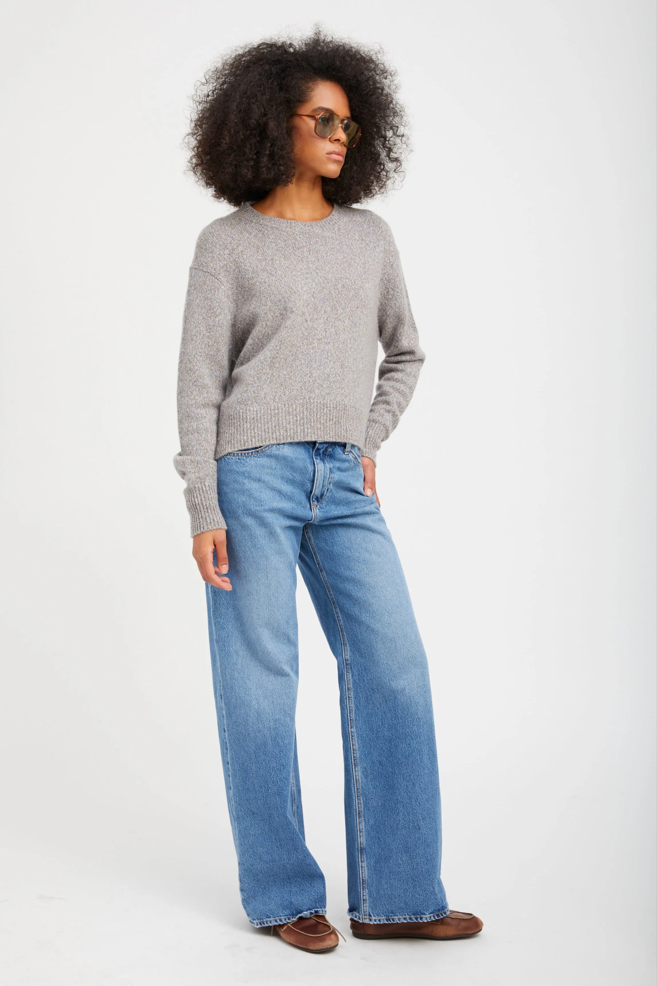 Heather Grey Cashmere Charlie Sweater sold by SPRWMN product image thumbnail 4