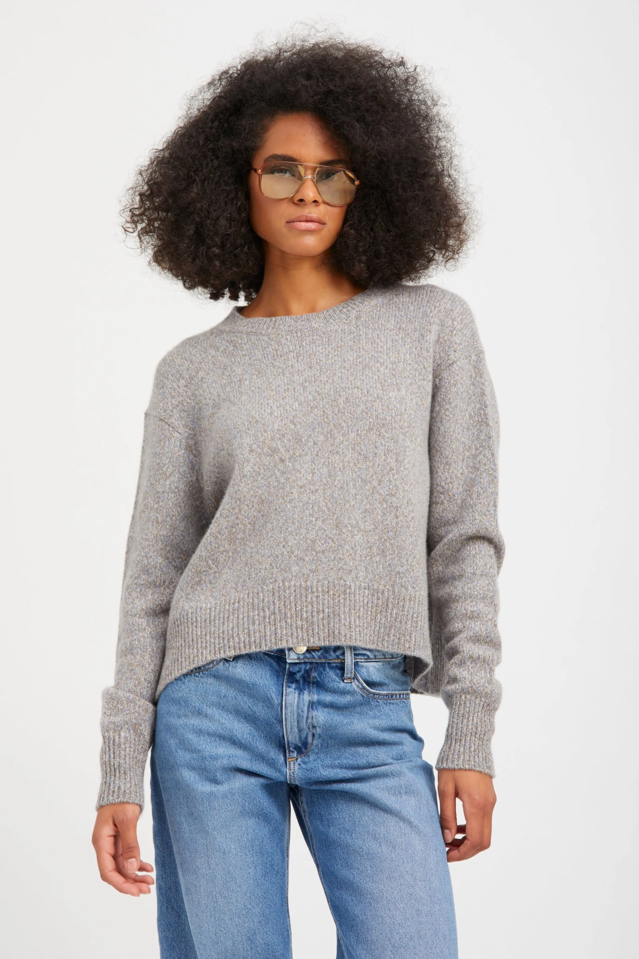 Heather Grey Cashmere Charlie Sweater sold by SPRWMN