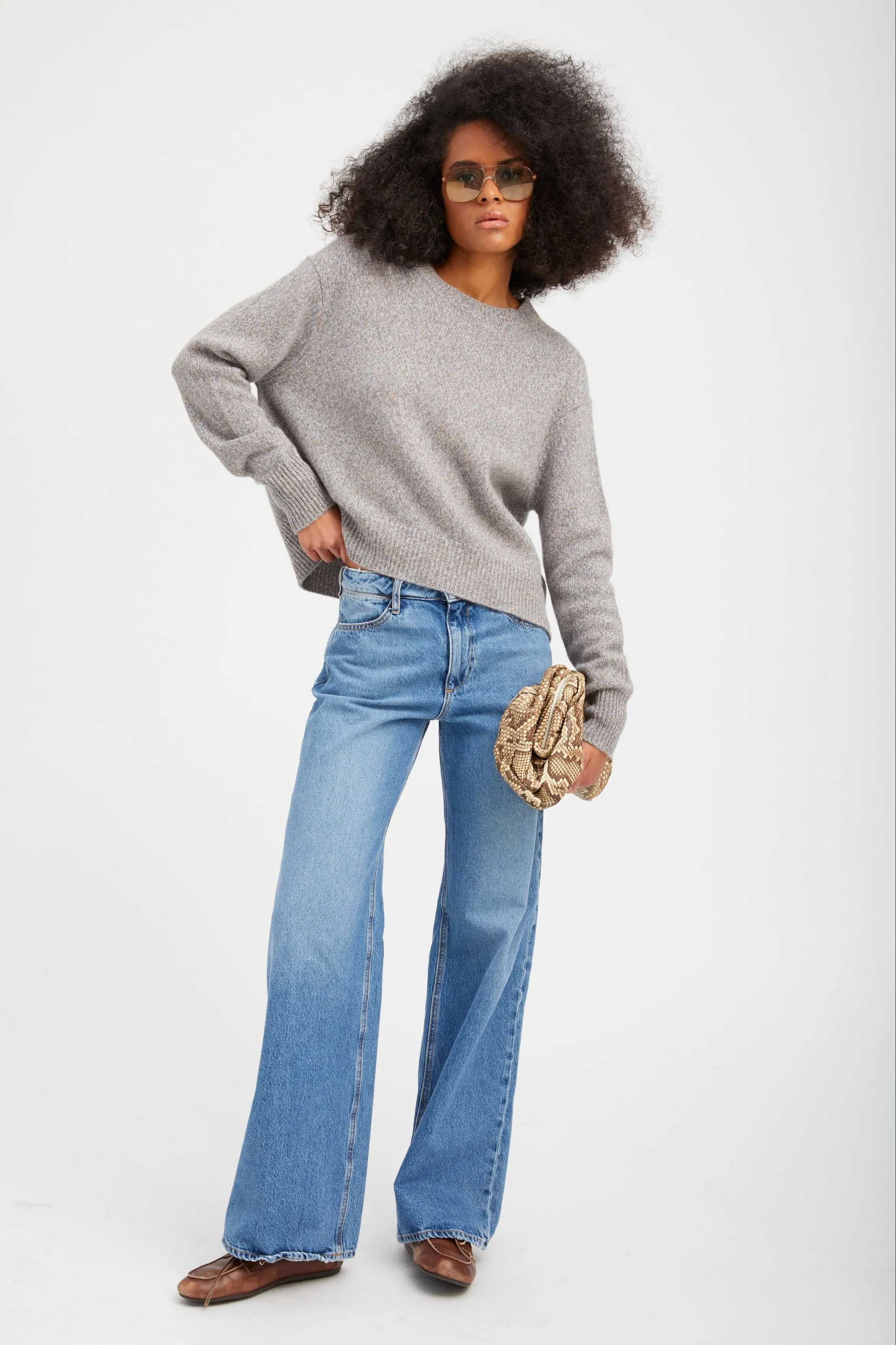 Heather Grey Cashmere Charlie Sweater sold by SPRWMN product image thumbnail 3