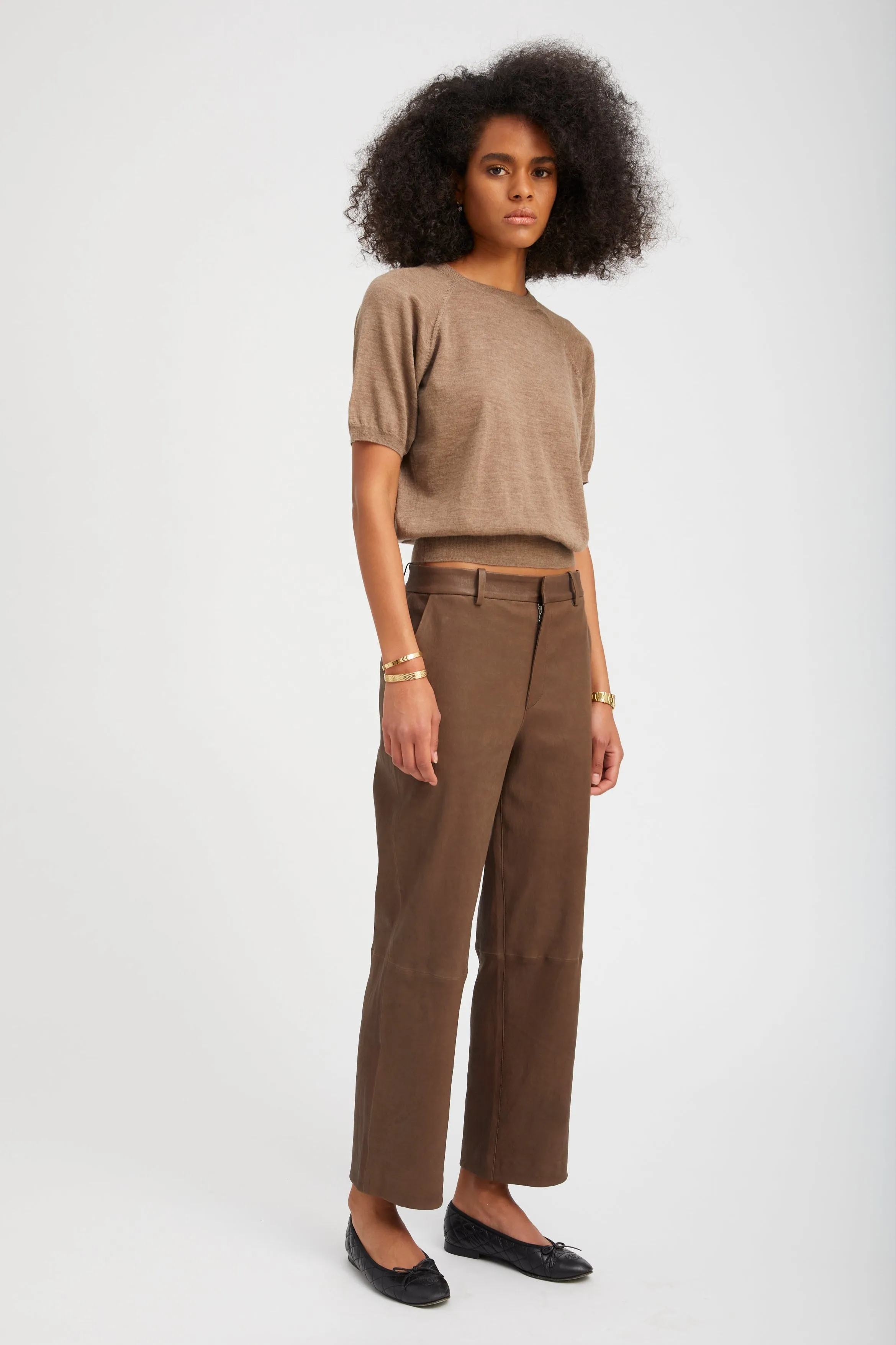 Truffle Cashmere Short Sleeve Raglan Sweater sold by SPRWMN product image thumbnail 3