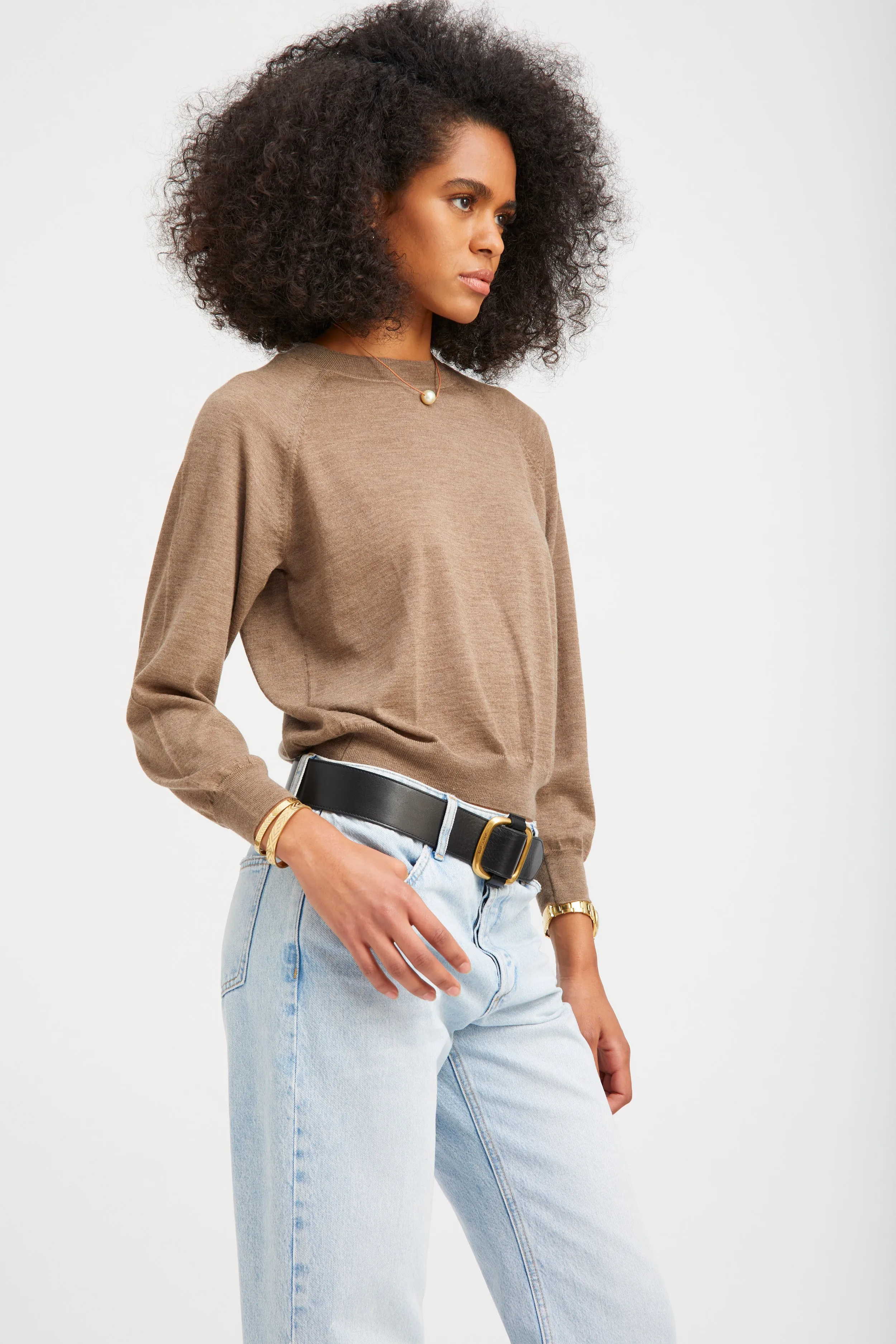 Truffle Cashmere Raglan Sweater sold by SPRWMN product image thumbnail 3
