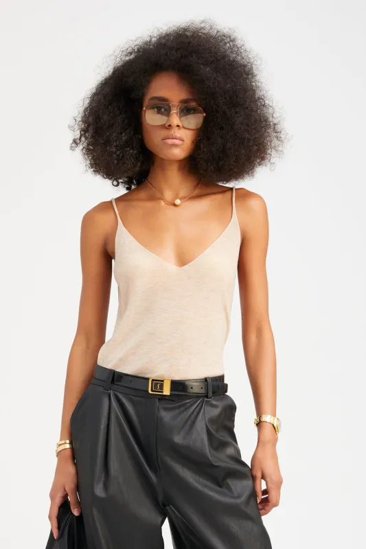 Wheat Tissue Cashmere Tank sold by SPRWMN