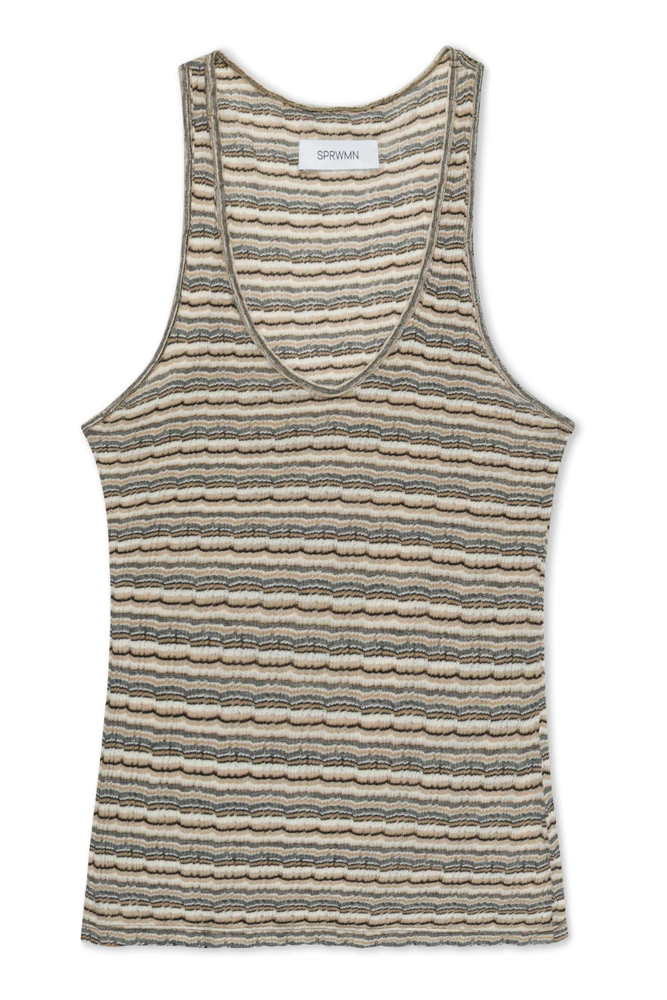 Truffle Striped Pointelle Tank sold by SPRWMN product image thumbnail 5