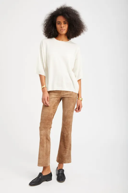 Sepia Suede Ankle Flare sold by SPRWMN