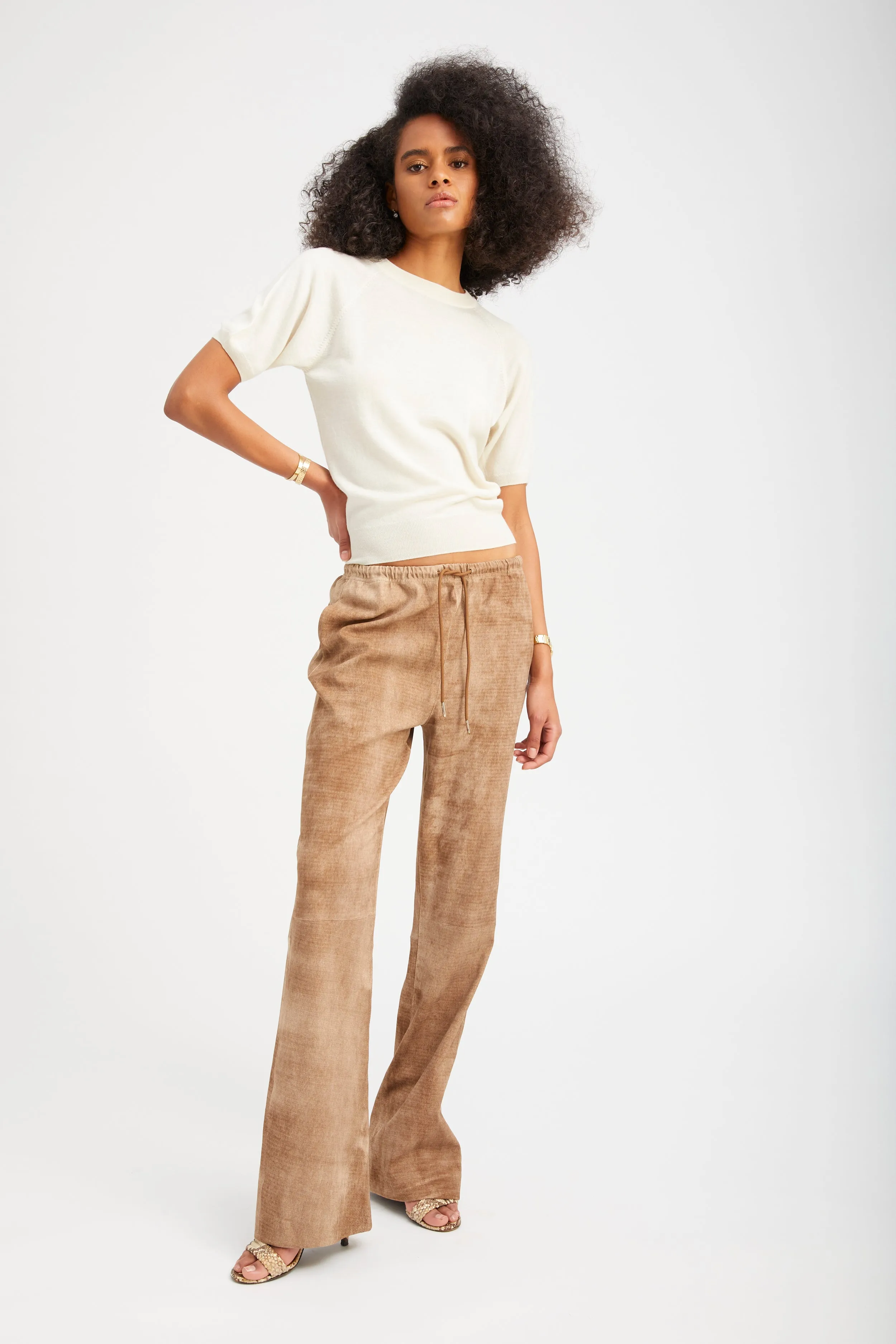 Sepia Suede Straight Leg Pants sold by SPRWMN product image thumbnail 2
