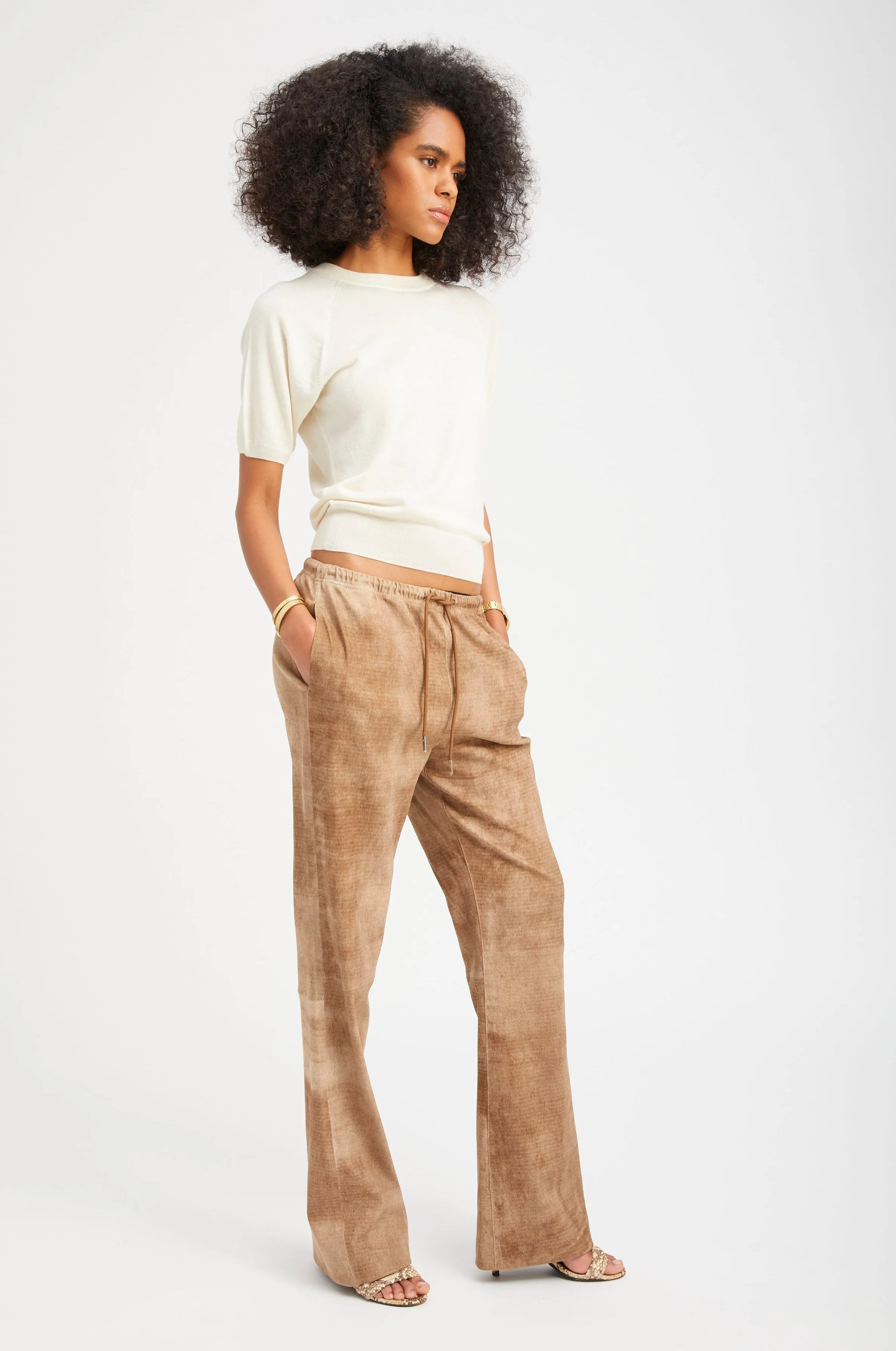 Sepia Suede Straight Leg Pants sold by SPRWMN product image thumbnail 3