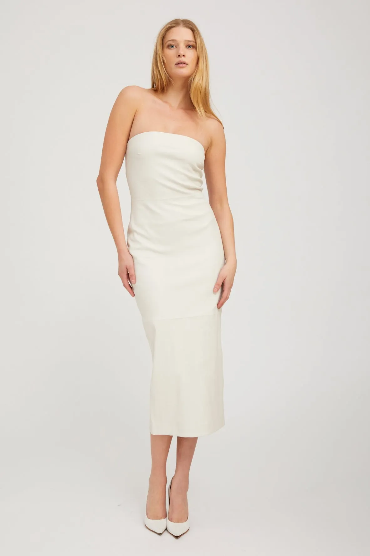 Shell Leather Tube Dress sold by SPRWMN