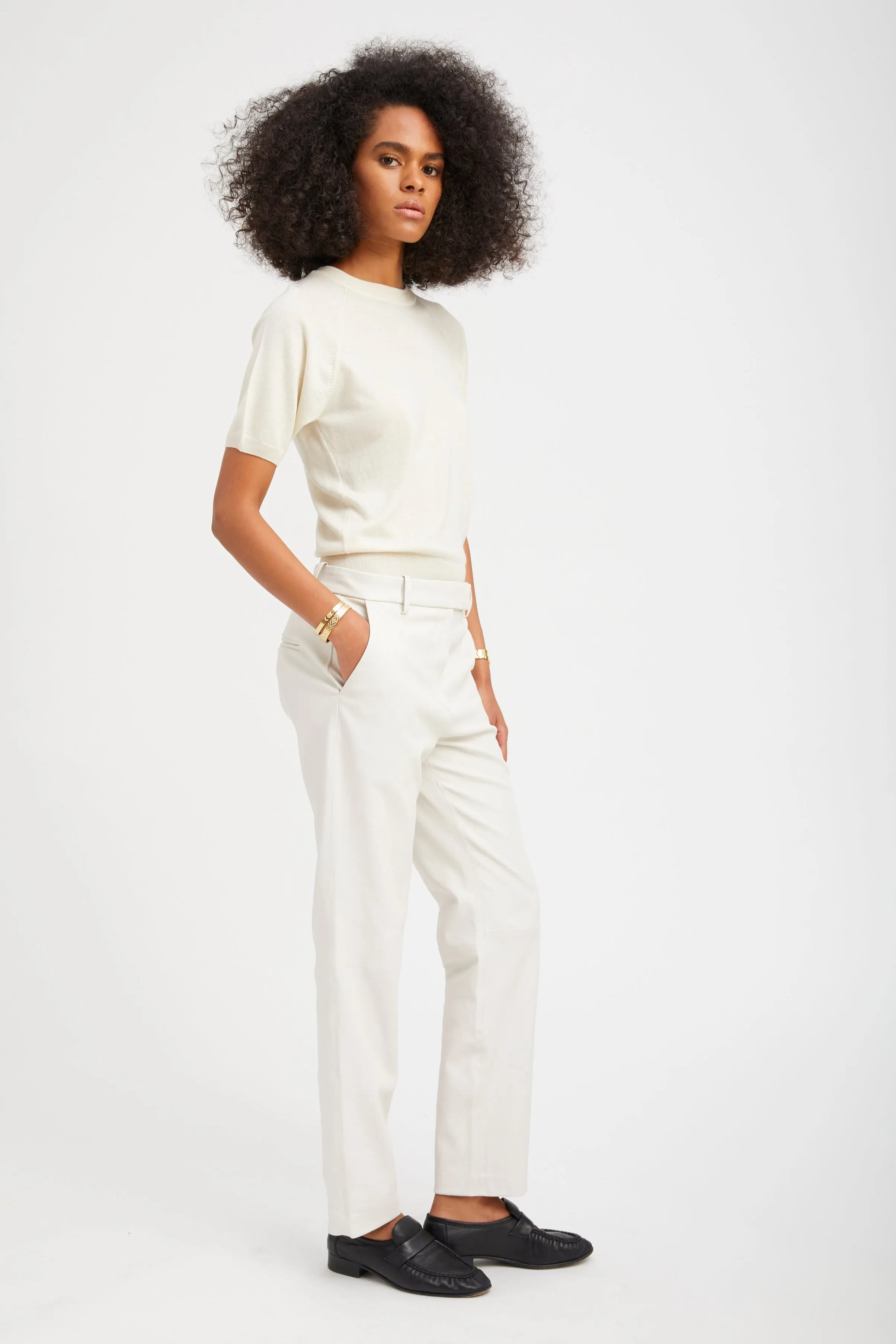 Shell Leather Sophia Cigarette Trousers sold by SPRWMN product image thumbnail 3