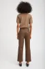 Truffle Leather Cropped Trousers sold by SPRWMN